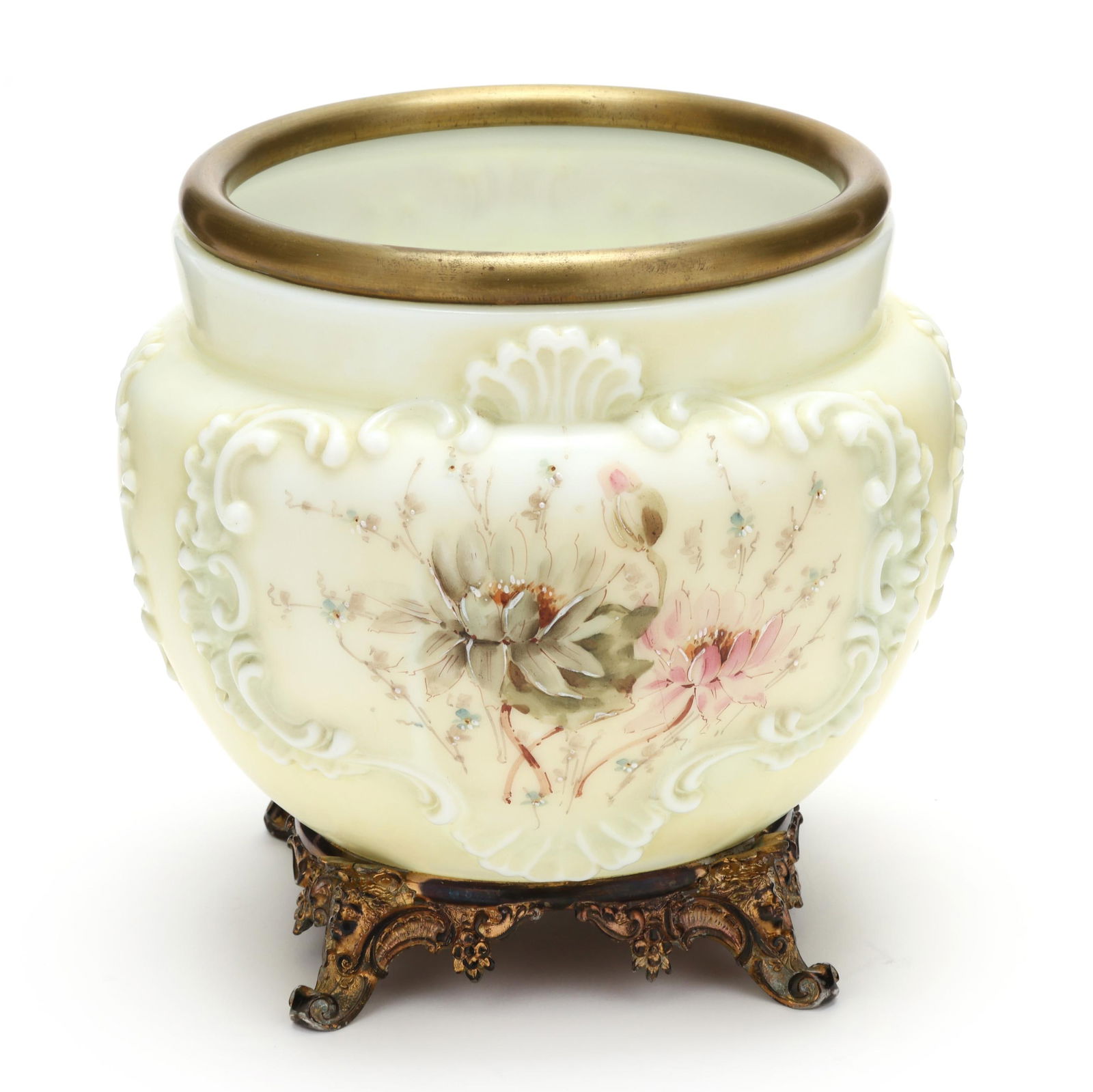 Attributed Wavecrest, Enameled Glass Cachepot - 4