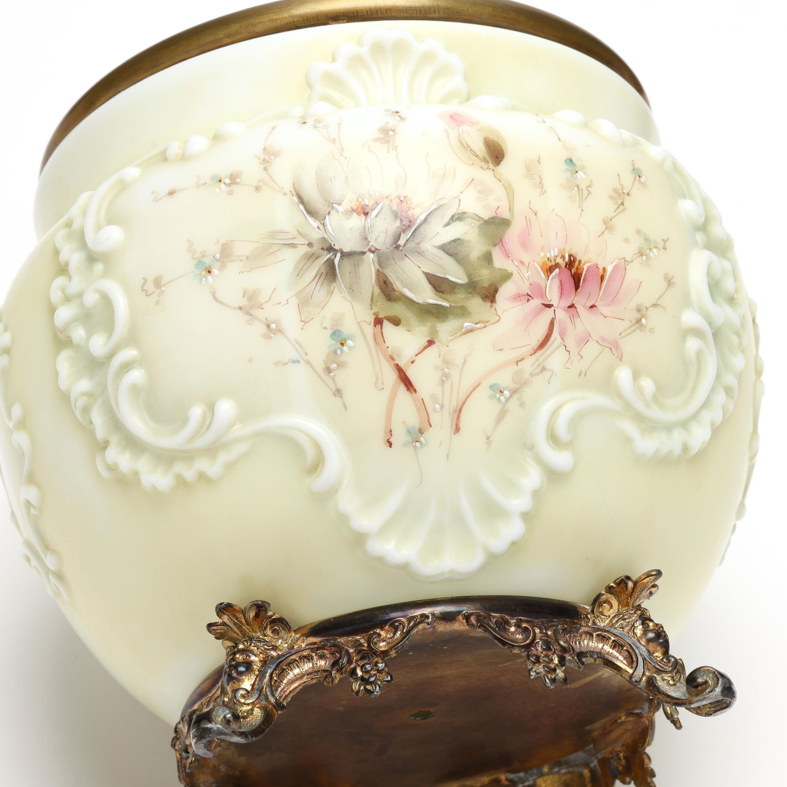 Attributed Wavecrest, Enameled Glass Cachepot - 5