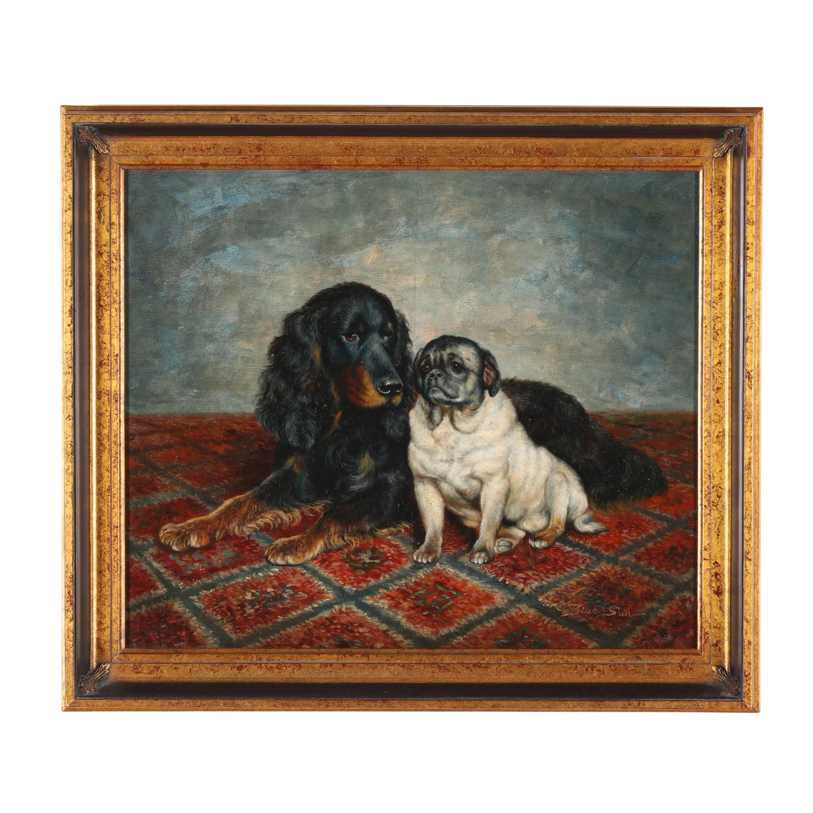 Vintage Portrait of a Pug and Spaniel (1 of 5)