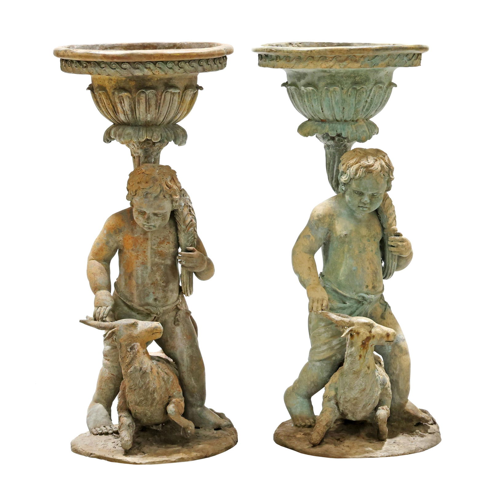 Large Pair of Bronze Figural Jardinieres (1 of 9)