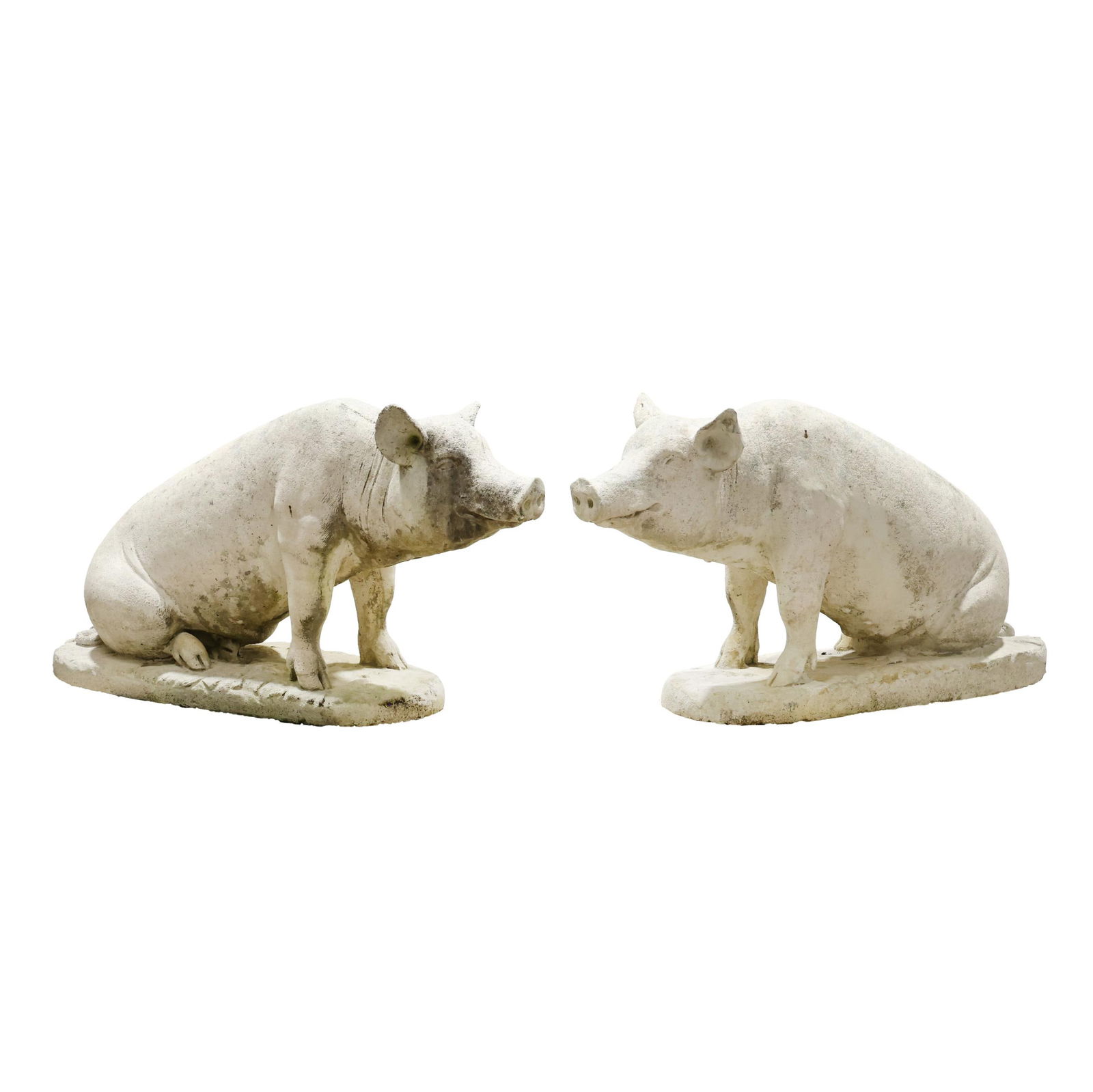 Life-Size Pair of Cast Stone Hogs (1 of 6)