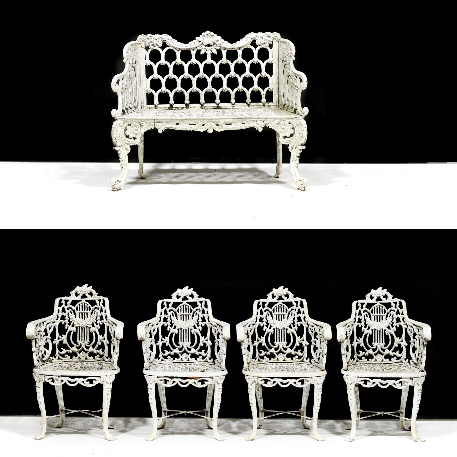 Five Vintage Pieces of Cast Iron Garden Furniture (1 of 11)