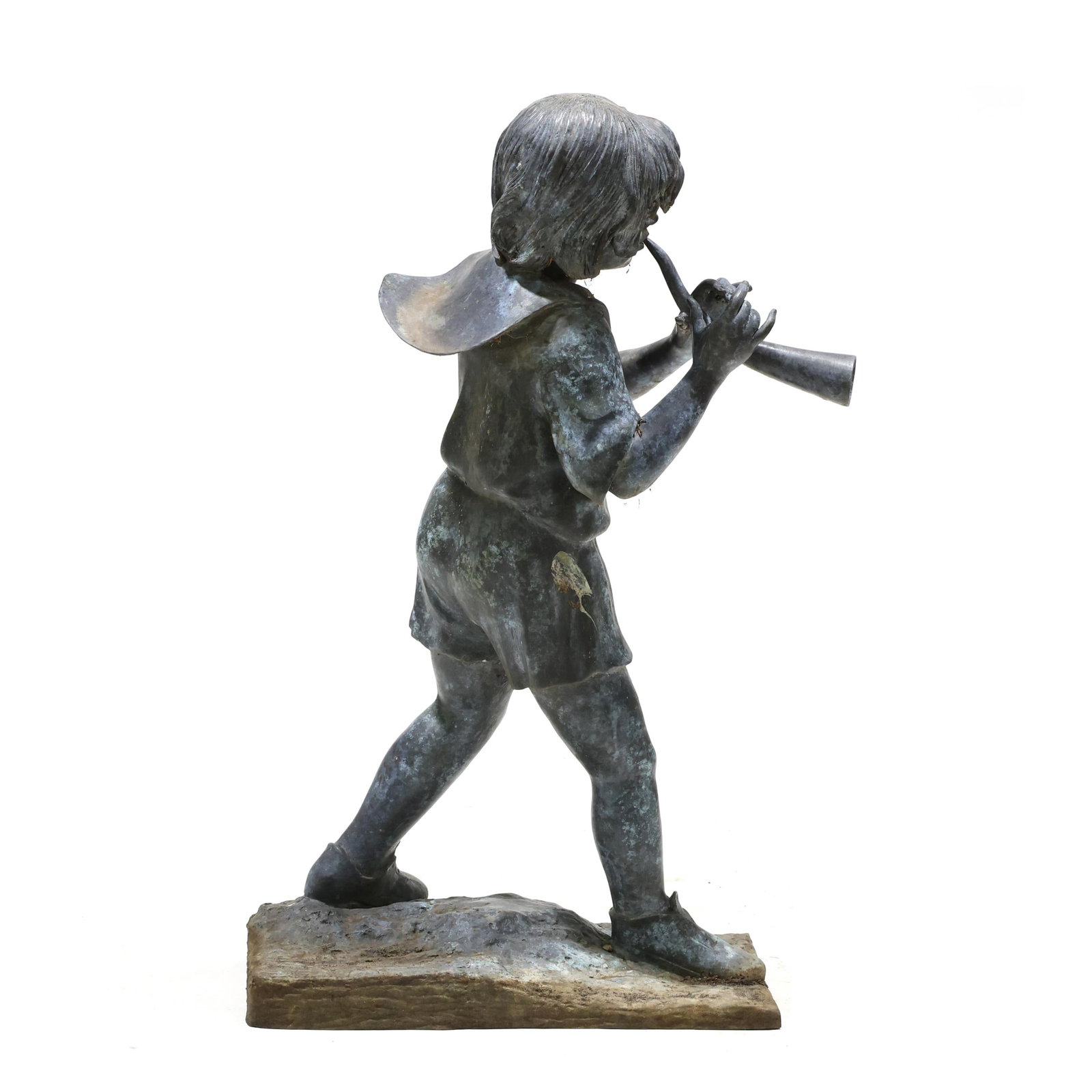 Bronze Garden Statue of a Boy with Flute (1 of 6)