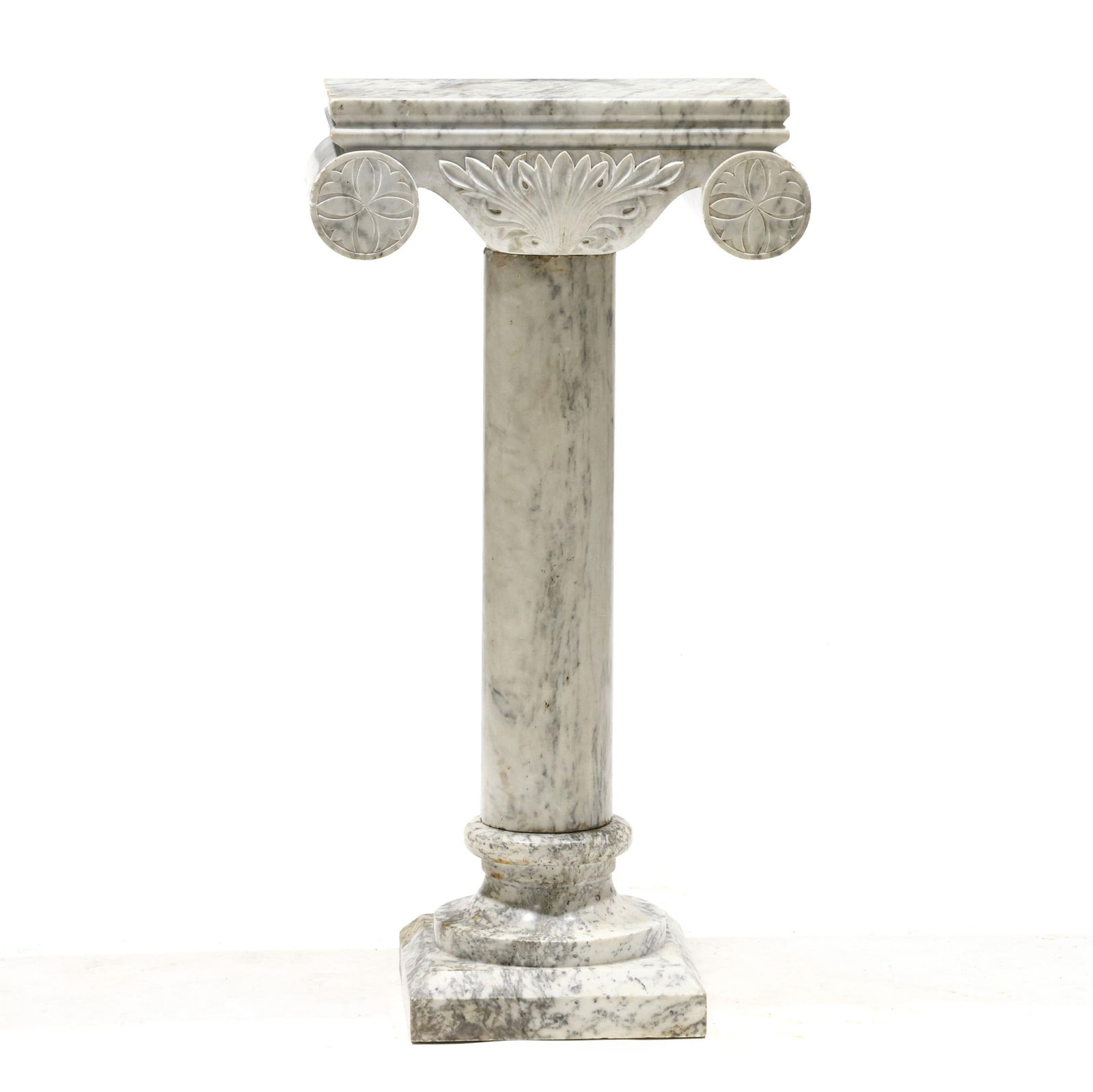Classical Style Carved Marble Columnar Pedestal (1 of 5)