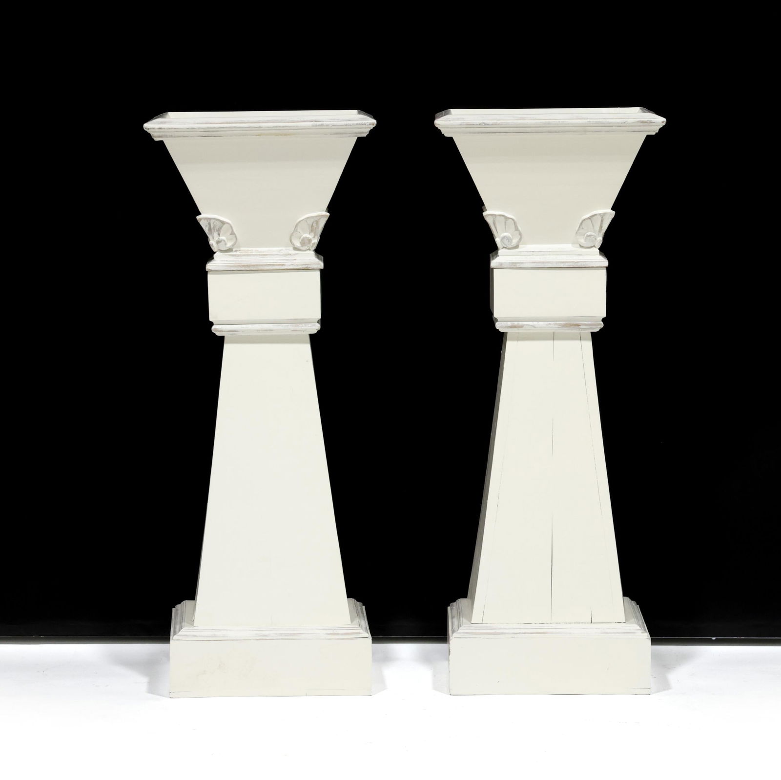 Contemporary Pair of Painted Wood Jardinieres on Pedestals (1 of 7)