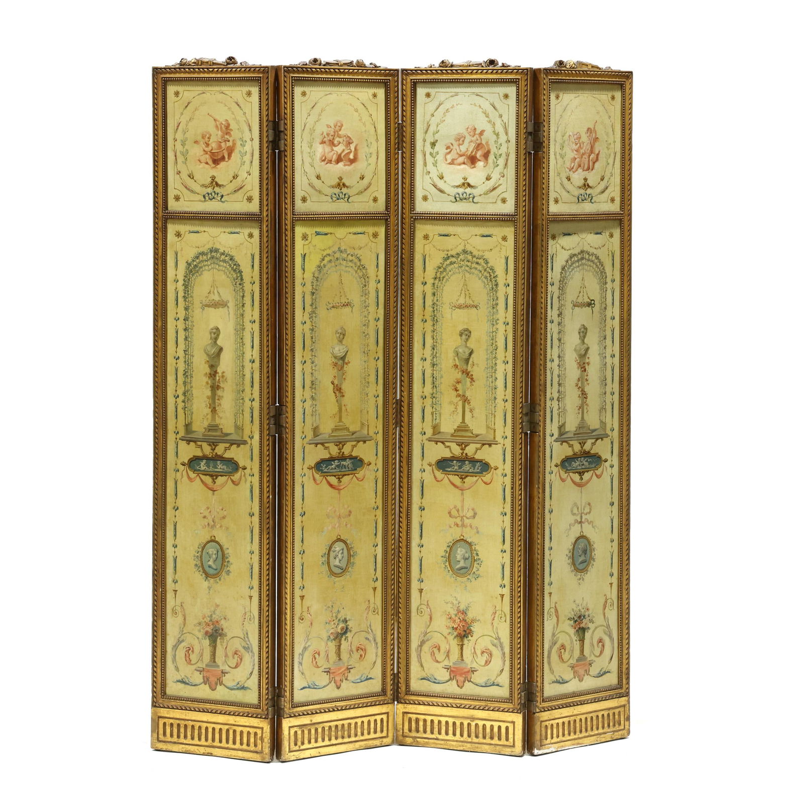 Louis XVI Style Carved and Painted Floor Screen (1 of 8)