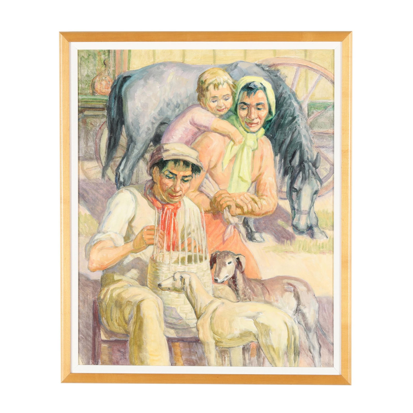 Harold Dearden (British, 1888-1969), The Basket Maker & Family (1 of 7)