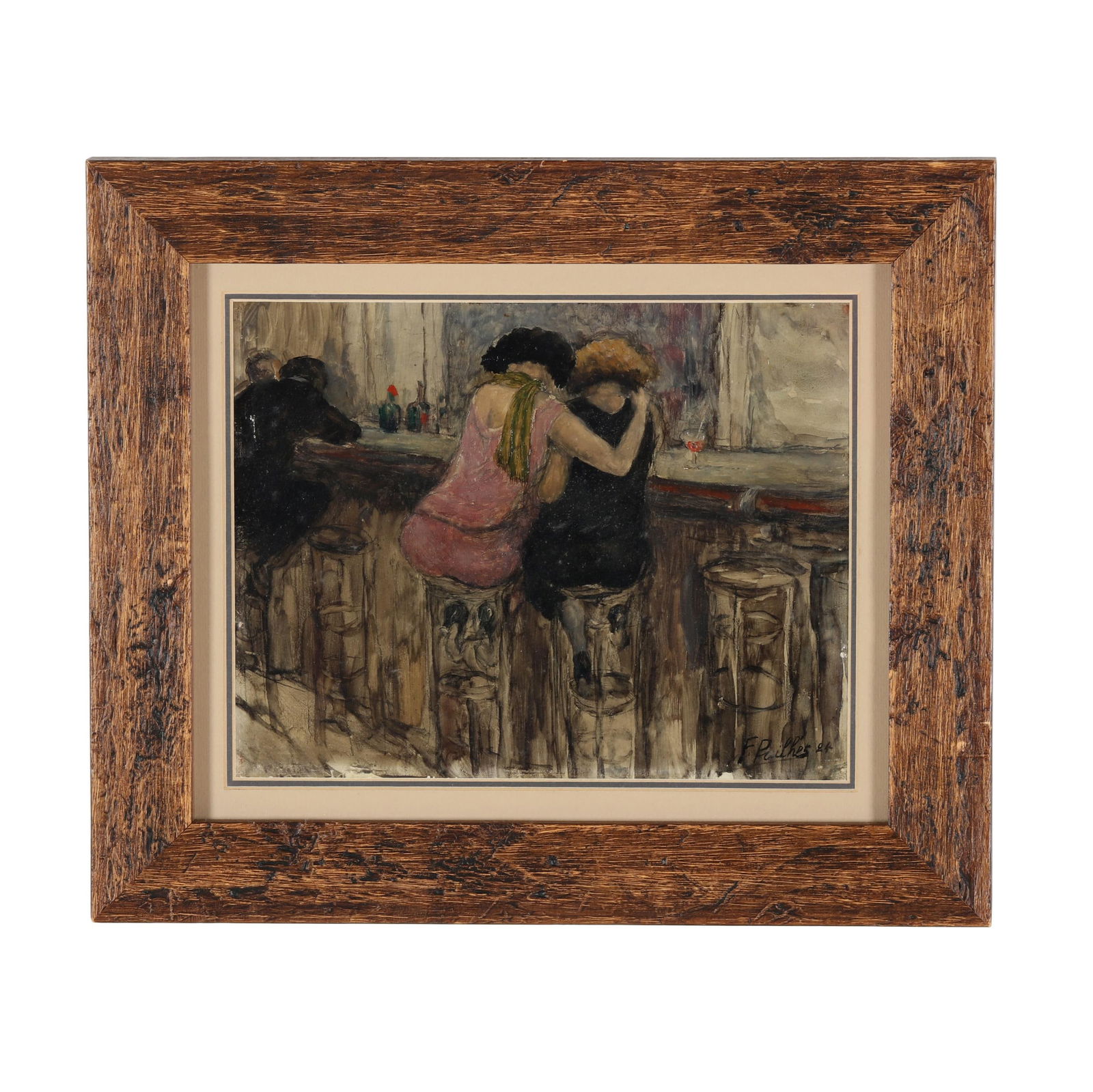 Fred Pailhès (French, 1902-1991), Two Women with Cocktails (1 of 5)