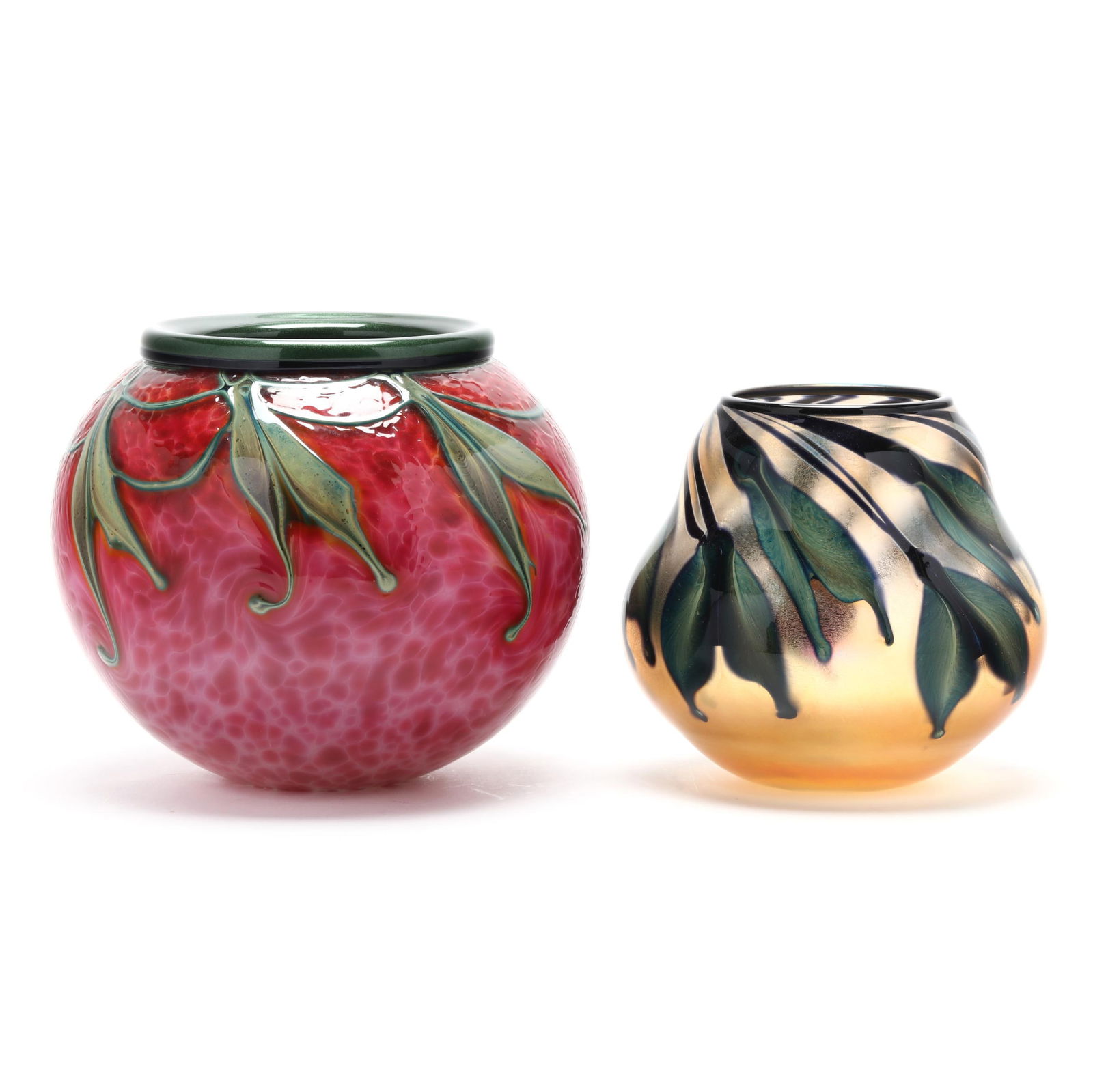 Charles Lotton, Two Split Leaf Glass Vases (1 of 8)