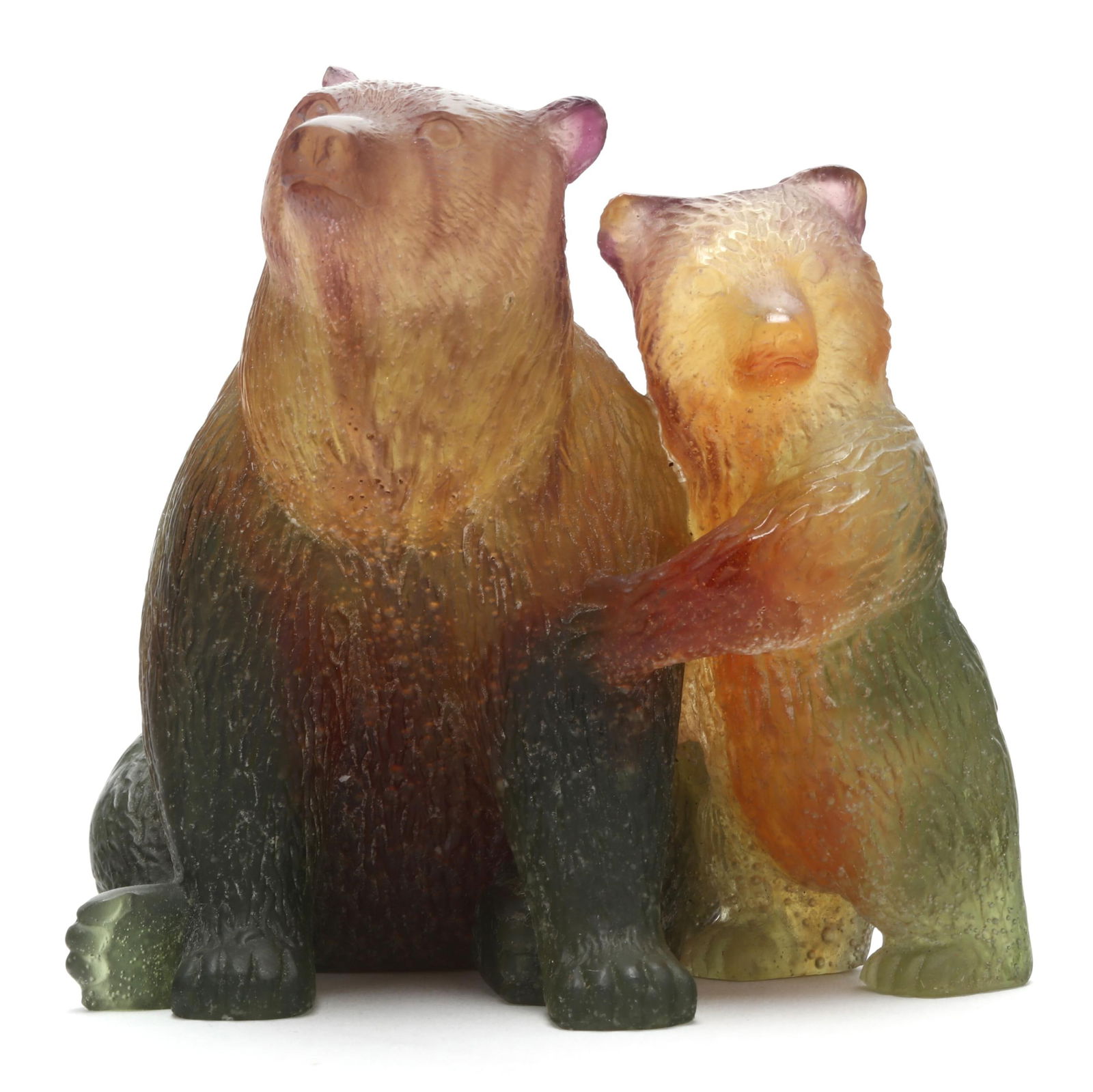 Daum, Pate de Verre Glass Bear and Cub (1 of 5)