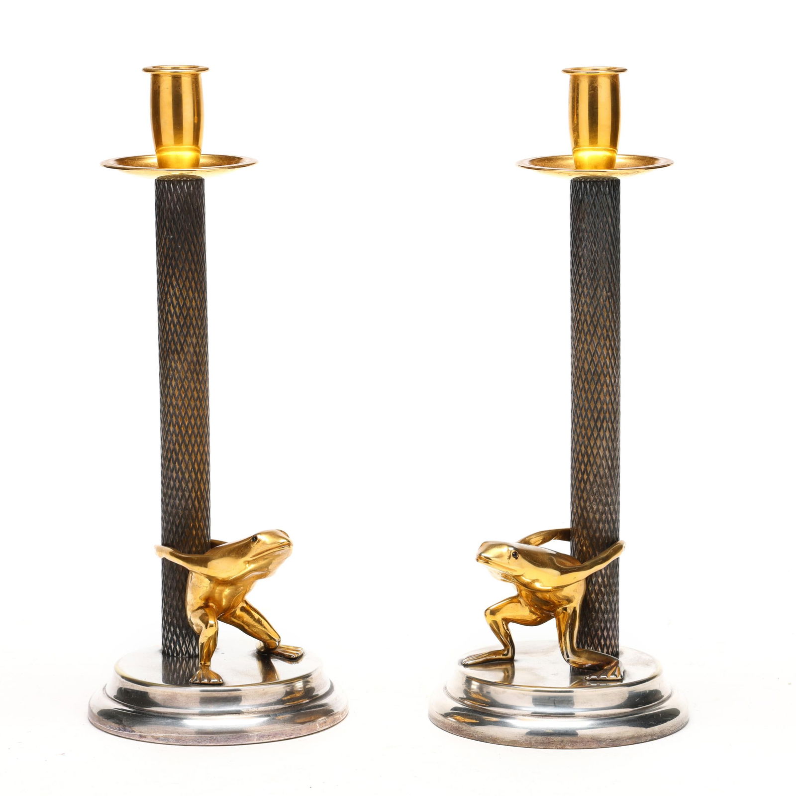 Pair of Hauy Pouigo Silver-Plated Frog Candlesticks (1 of 11)