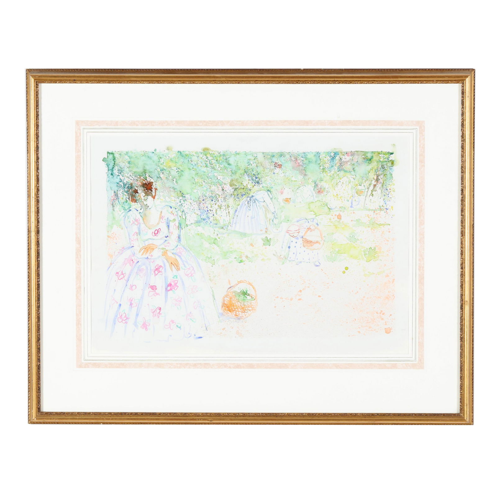 Norma Murphy (NC), Harvest in the Garden: Norma Murphy (NC), Harvest in the Gardenwatercolor on paper, 1987, signed and dated at lower center, matted and framed below glass. Sight size 14 1/2 x 20 1/2 in.; Frame dimensions 23 1/2 x 29 1/2 in.