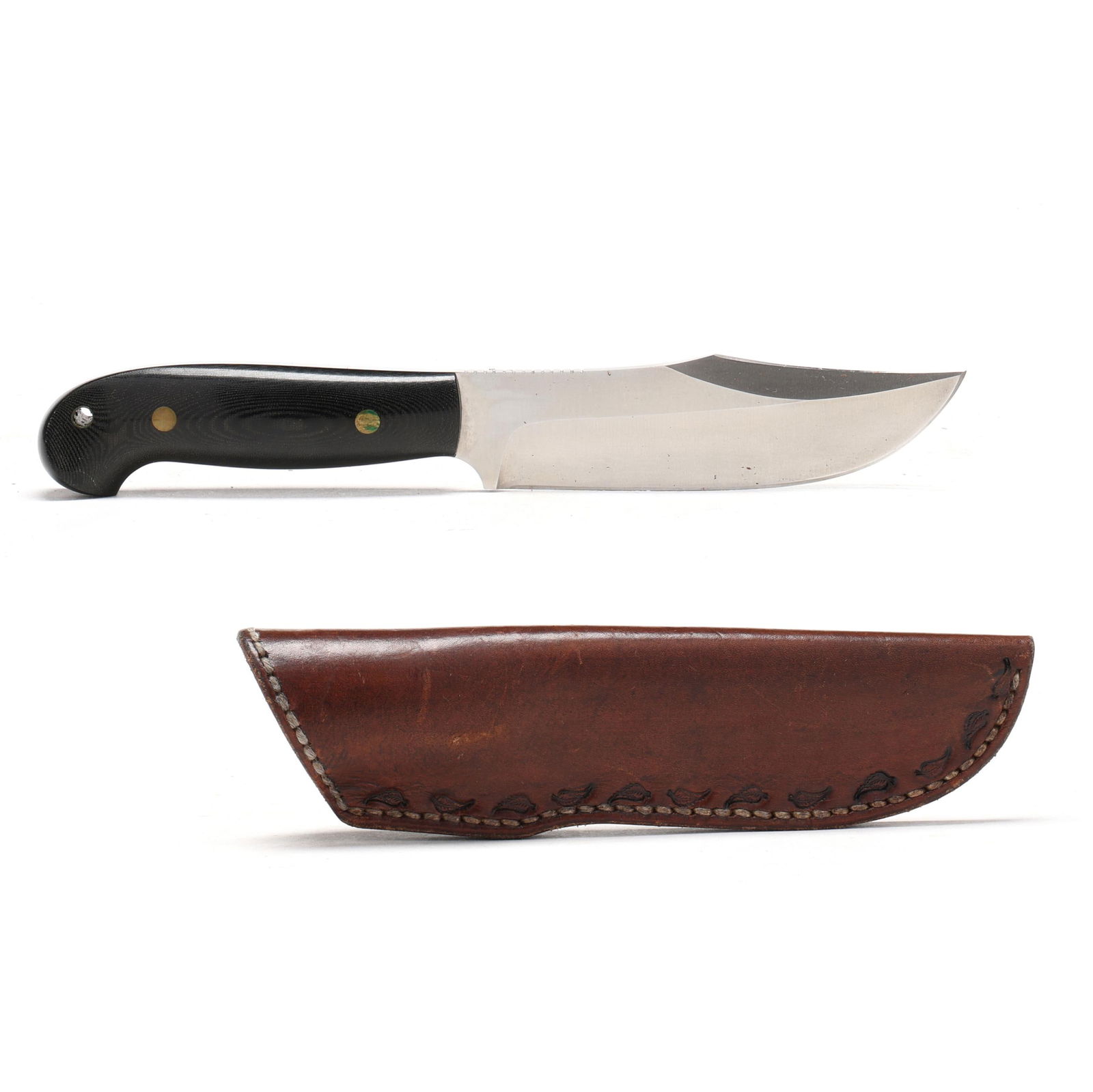 John Wagaman (NC), Custom Hunting Knife with Sheath (1 of 5)