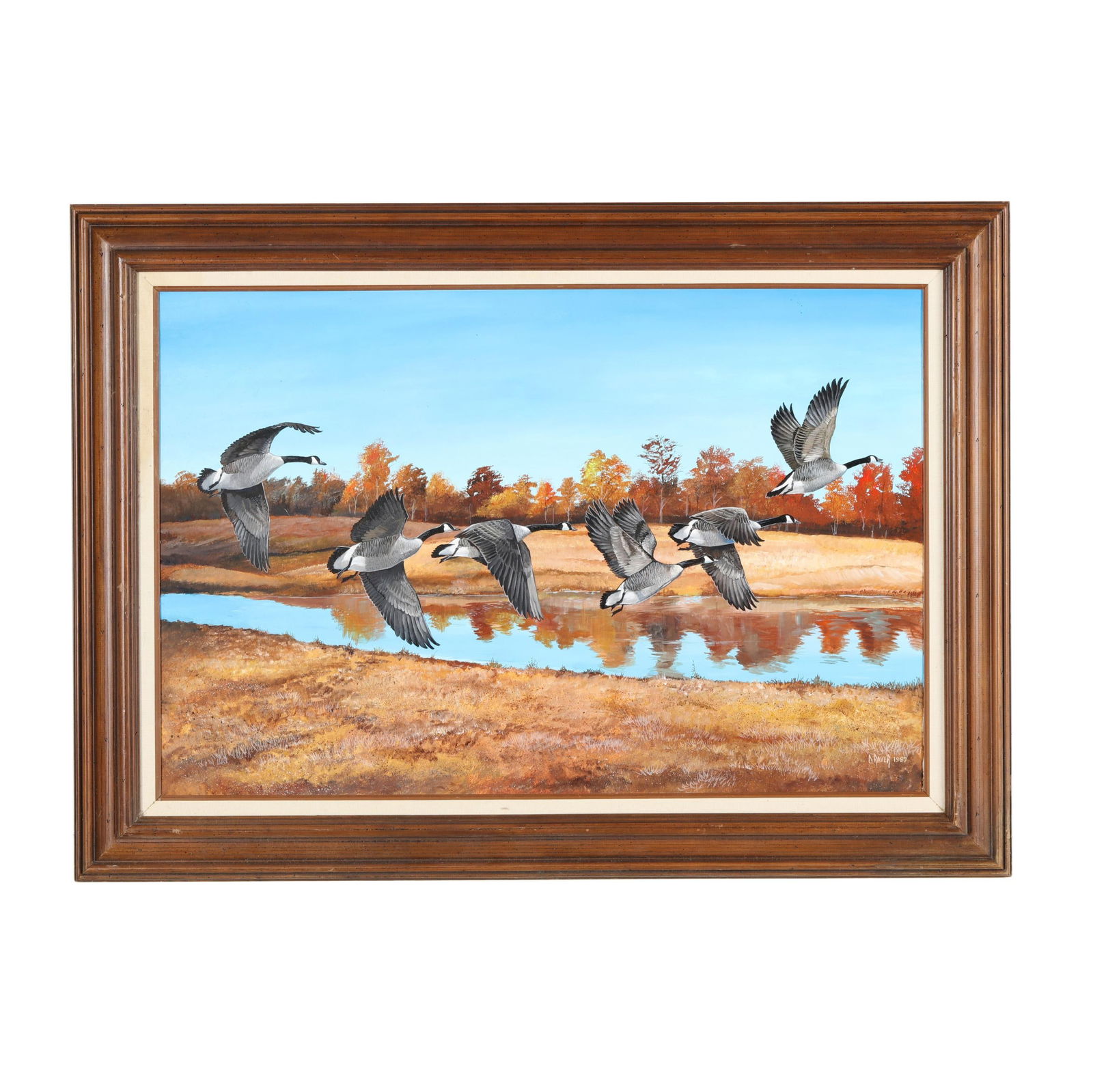 Duane Raver Jr. (NC, 1927-2002), Autumn Geese in Flight (1 of 6)
