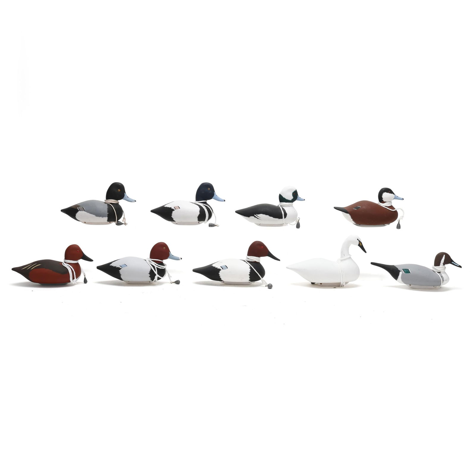 Wayne Davis (NC, b. 1938), Nine Miniature Decoys (1 of 20)