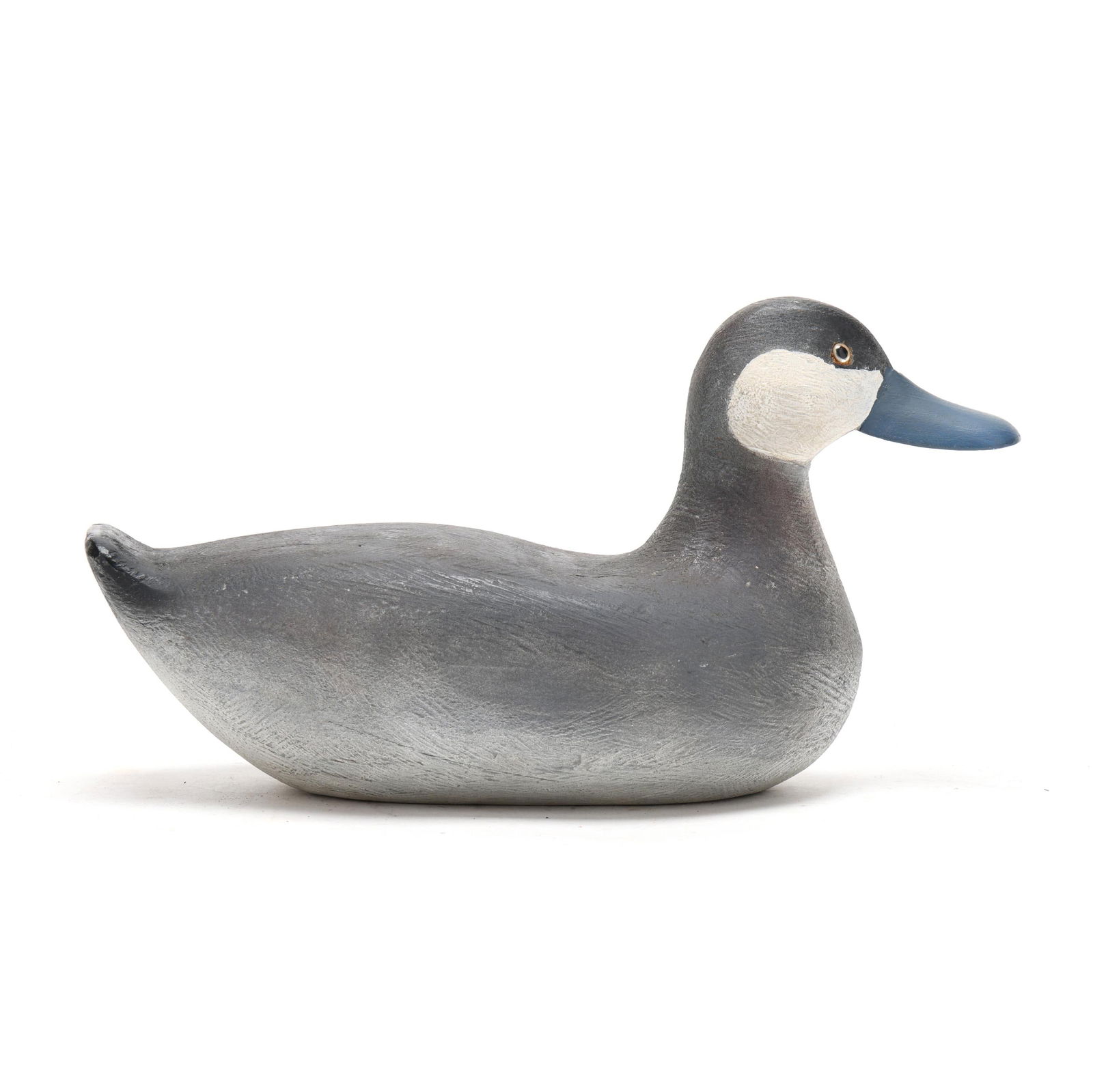 Clay Tillet (NC, 1913-1992), Ruddy Duck: Clay Tillet (NC, 1913-1992), Ruddy Duck circa 1950s, carved and painted wood, glass eyes, branded CT. Length 10.5 in A very rare species by the maker. Additional high-resolution photos are