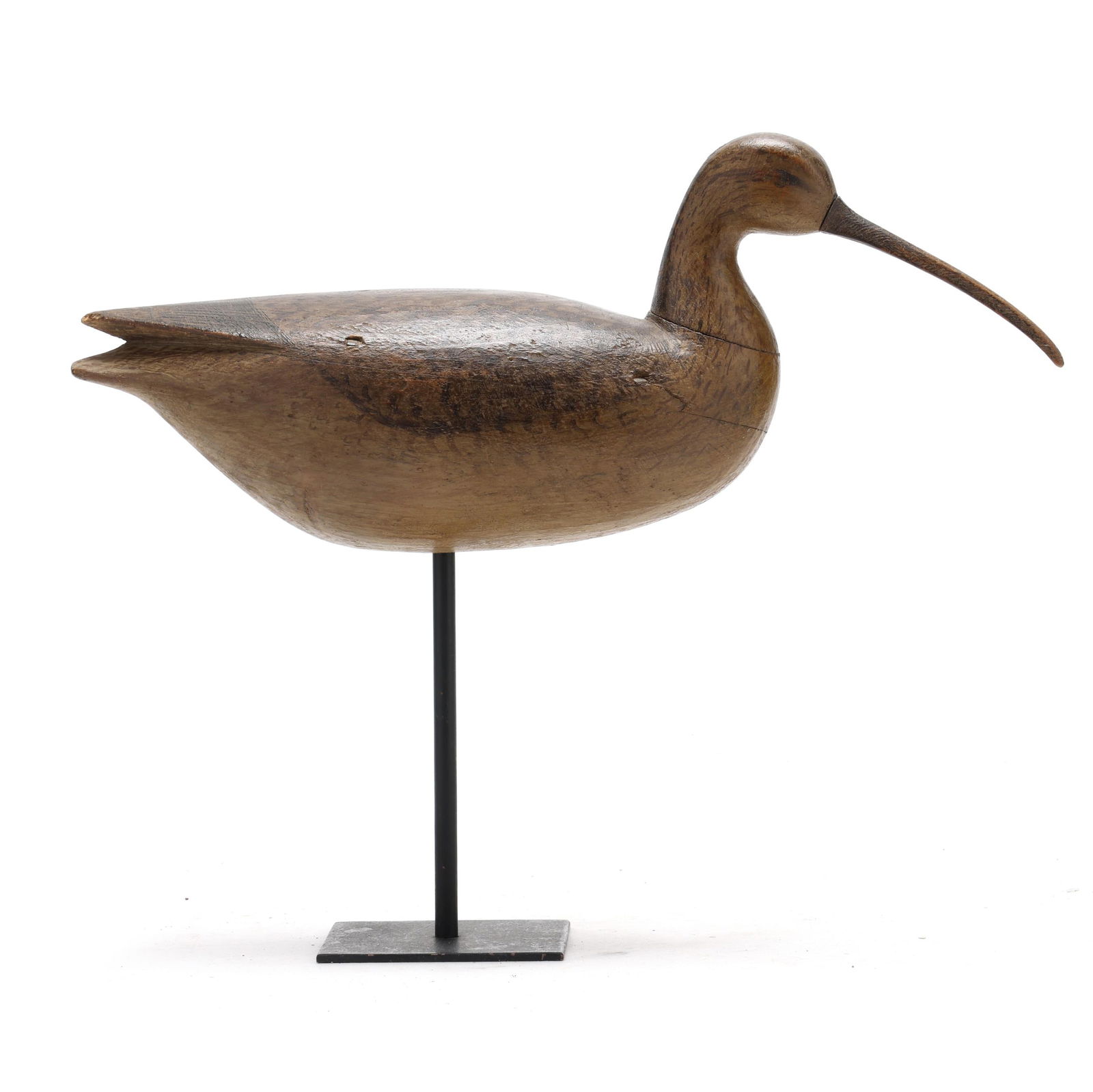 Cameron McIntyre (VA, b. 1968), Curlew: Cameron McIntyre (VA, b. 1968), CurlewNew Church, Virginia, circa 2000, carved and painted wood, signed in script CTM. Length 17 in. Cameron McIntyre was born in Beaufort, South Carolina and was intro