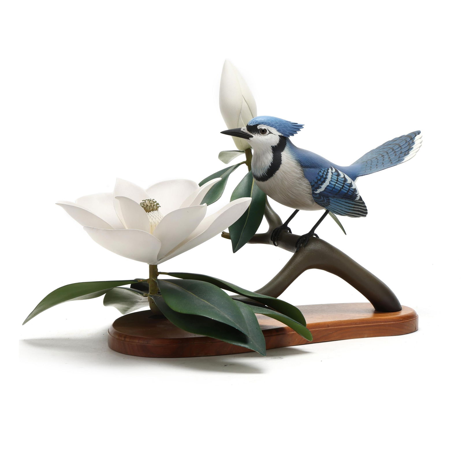 Oliver "Tuts" Lawson (MD, b. 1938), Published Bluejay with Magnolia Blooms Masterwork (1 of 9)