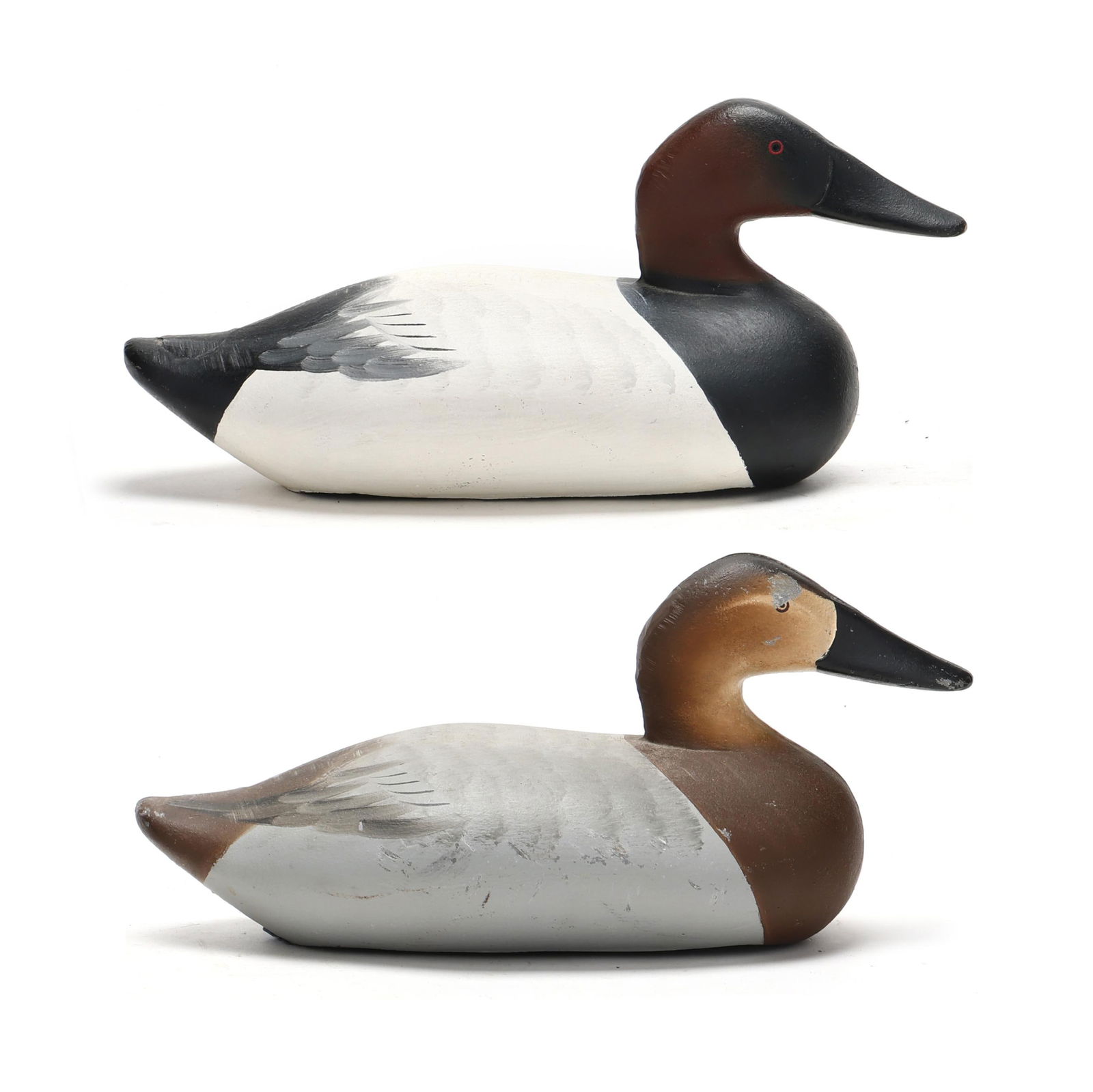 Charlie Joiner (MD, 1921-2015), Pair of Painted Contemporary Iron Canvasbacks (1 of 11)