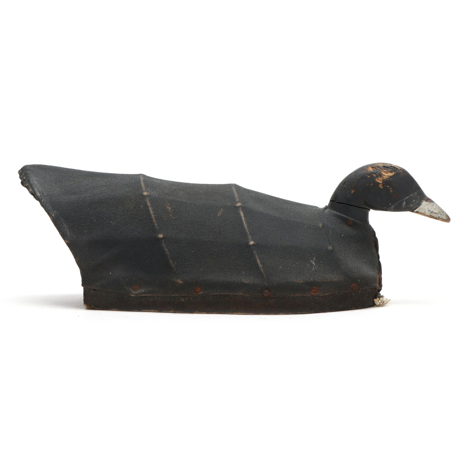 Avery Tillet (NC, 1903-1963), Swimming Coot: Avery Tillet (NC, 1903-1963), Swimming CootKitty Hawk, North Carolina, circa 1940, painted canvas over wire construction, incised A. Length 15 in. Additional high-resolution photos are available at w