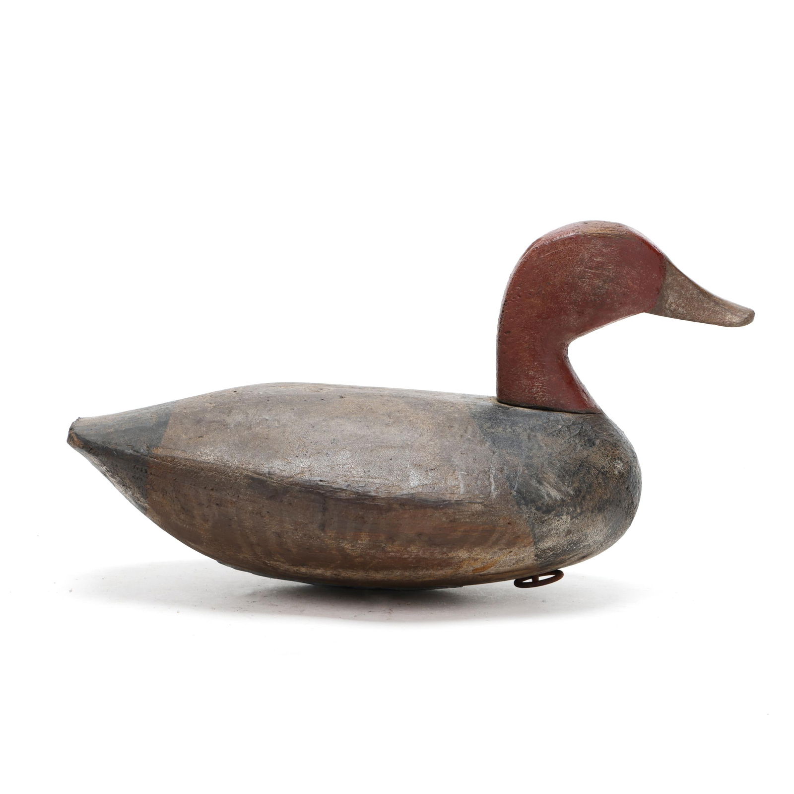 Chase Luker (NC, b. 1983), Redhead: Chase Luker (NC, b. 1983), Redhead Swan Quarter, North Carolina, circa 2023, carved and painted wood, incised L. Length 14 in. A fine effort by the maker. Additional high-resolution photos are