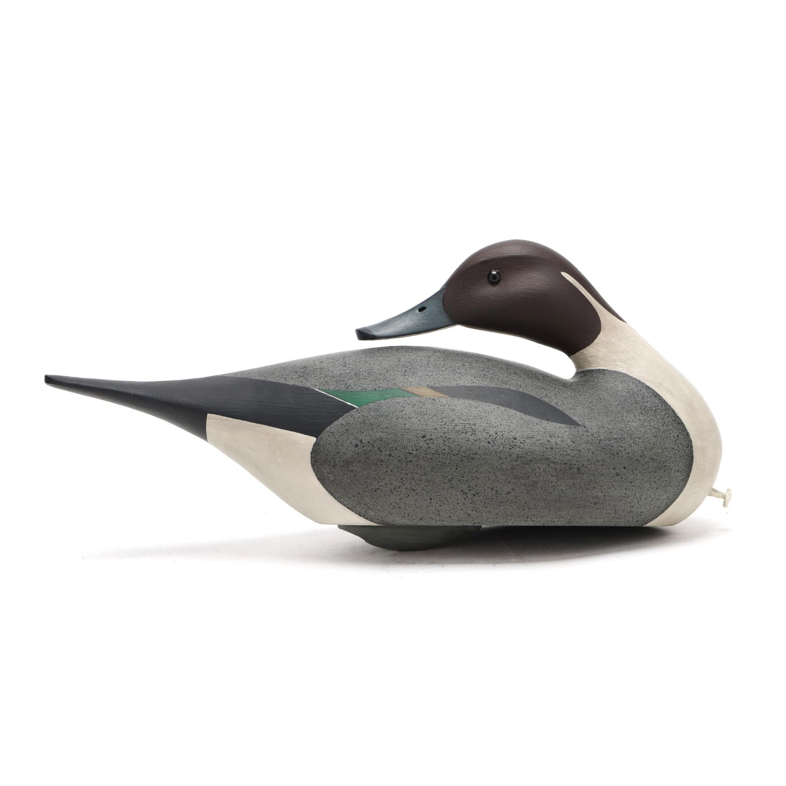 Robbie Robertson (NC), Preening Pintail: Robbie Robertson (NC), Preening Pintail Greensboro, North Carolina, carved and painted wood, glass eyes, signed and dated. Length 14.5 in. Widely considered one of North Carolina's finest makers. 