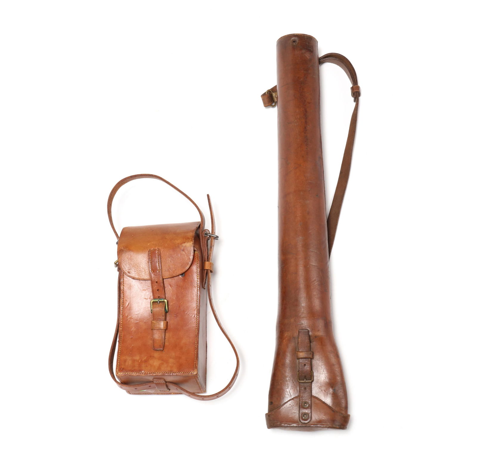 Two Fine Tooled Leather Field Bags (1 of 3)