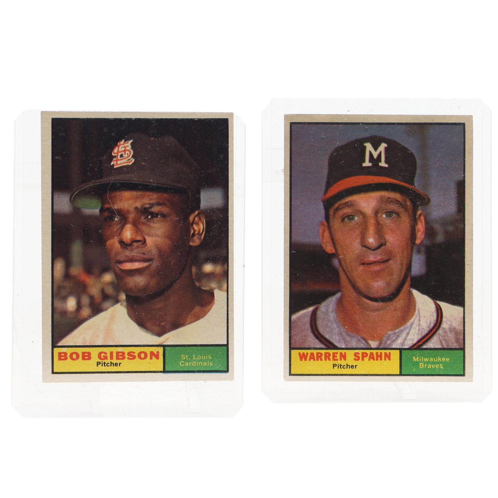 Bob Gibson and Warren Spahn, 1958 Topps Baseball Cards (1 of 2)
