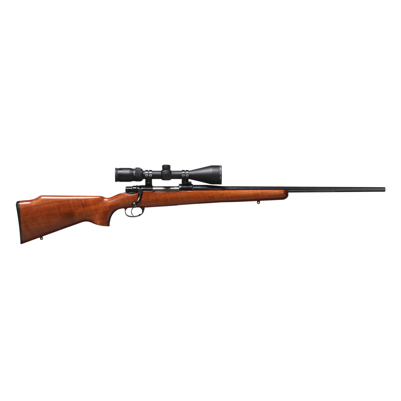 Herters Model 19 .264 Win. Bolt-Action Rifle w/ Optic: Herters Model 19 .264 Win. Bolt-Action Rifle w/ OpticNo visible serial number (NVS) present, text of MADE IN YUGOSLAVIA present on blued bolt-action receiver, text of CAL. 264 - HERTER'S INC. MODEL J9