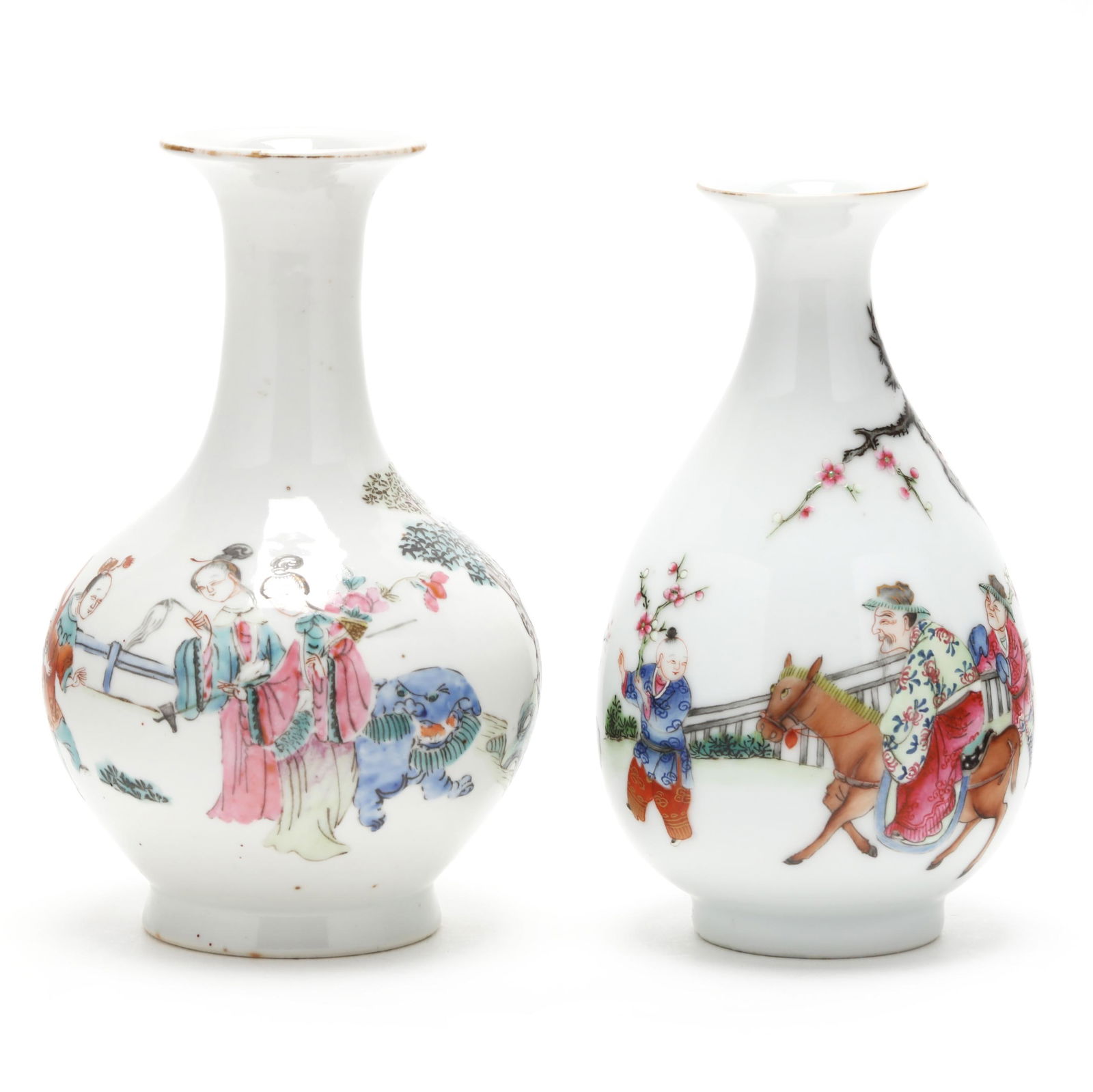 A Matched Pair of Chinese Famille Rose Porcelain Vases (1 of 7)