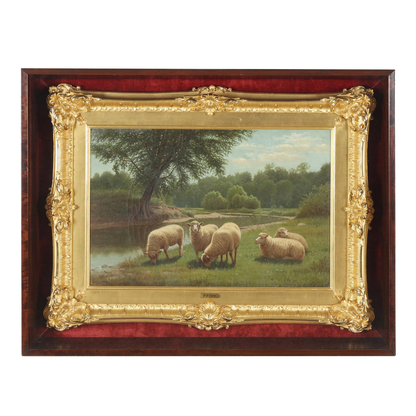 Samuel S. Carr (English-American, 1837-1908), Sheep Grazing Along a Riverbank (1 of 8)