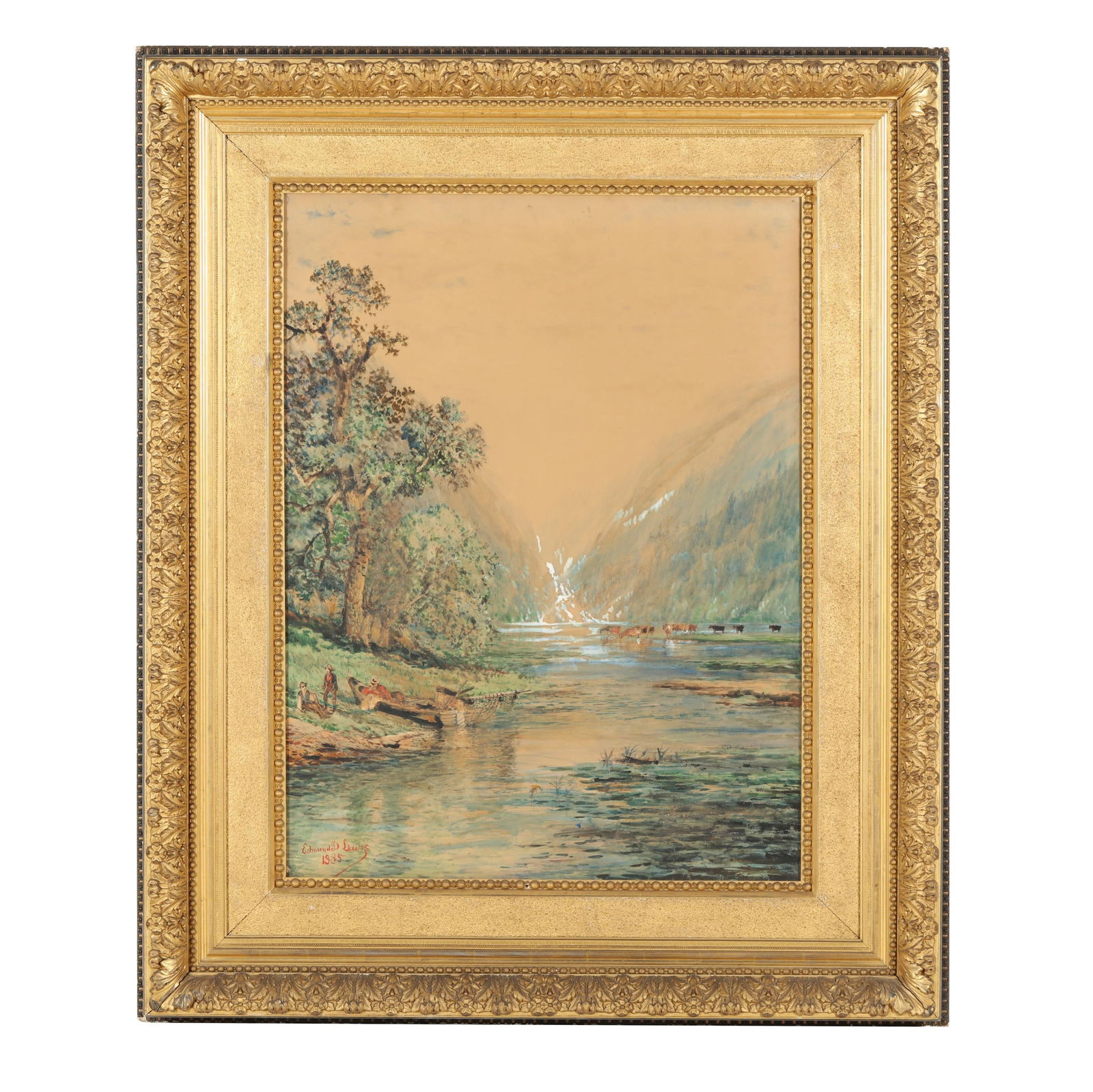 Edmund Darch Lewis (American, 1835-1910), Landscape with Figures and Cattle (1 of 7)