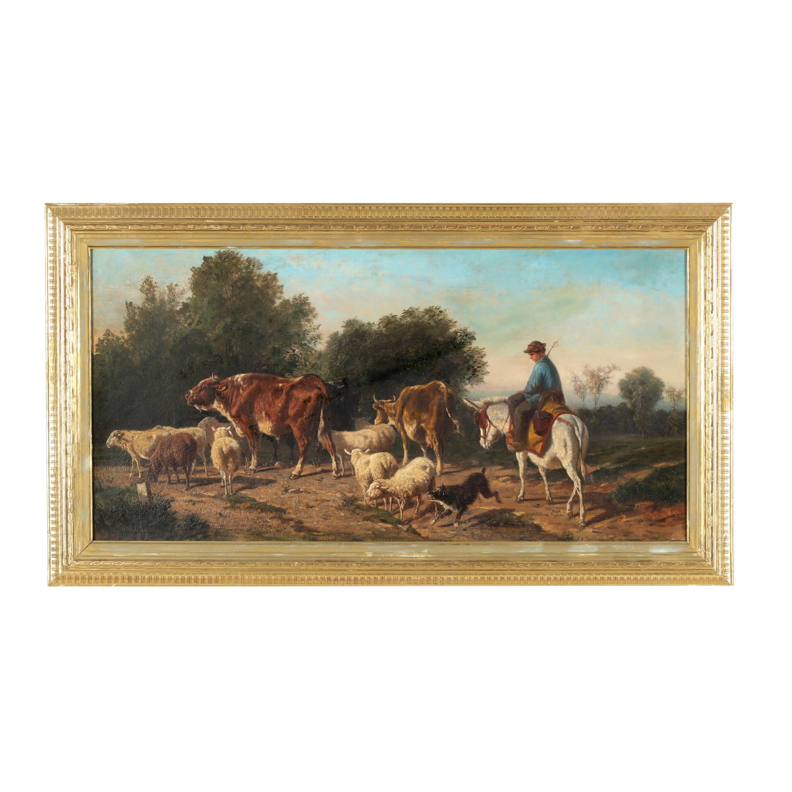 Henry Collins Bispham (American, 1841-1882), Shepherd with Mule, Cattle, and Sheep (1 of 8)