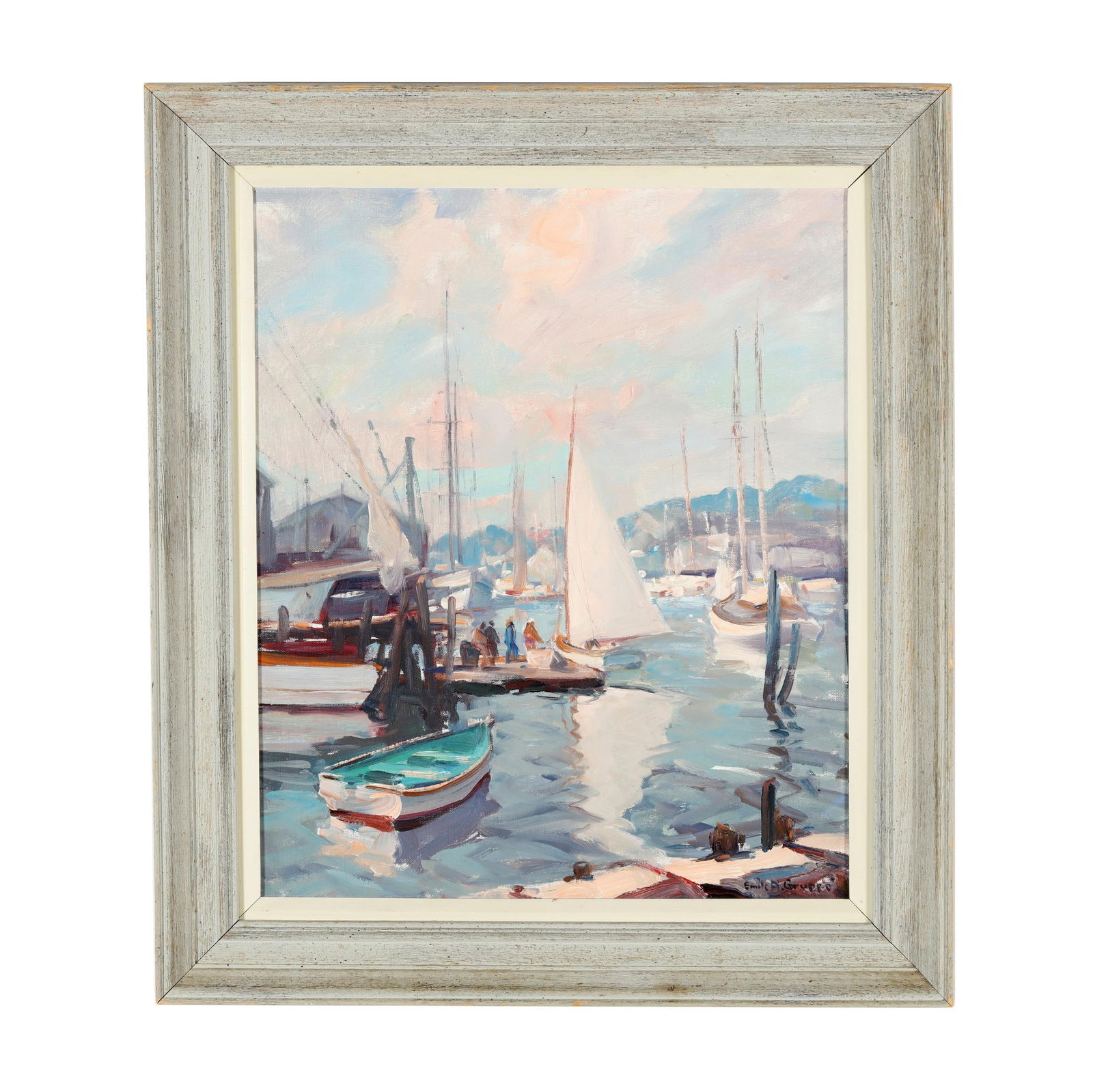 Emile Gruppe (American, 1896-1978), Smith Cove (Gloucester): Emile Gruppe (American, 1896-1978), Smith Cove (Gloucester)oil on canvas, signed at lower right, inscribed to top stretcher, presented in a period frame. Stretcher size 24 x 20 in.; Frame dimensions 3
