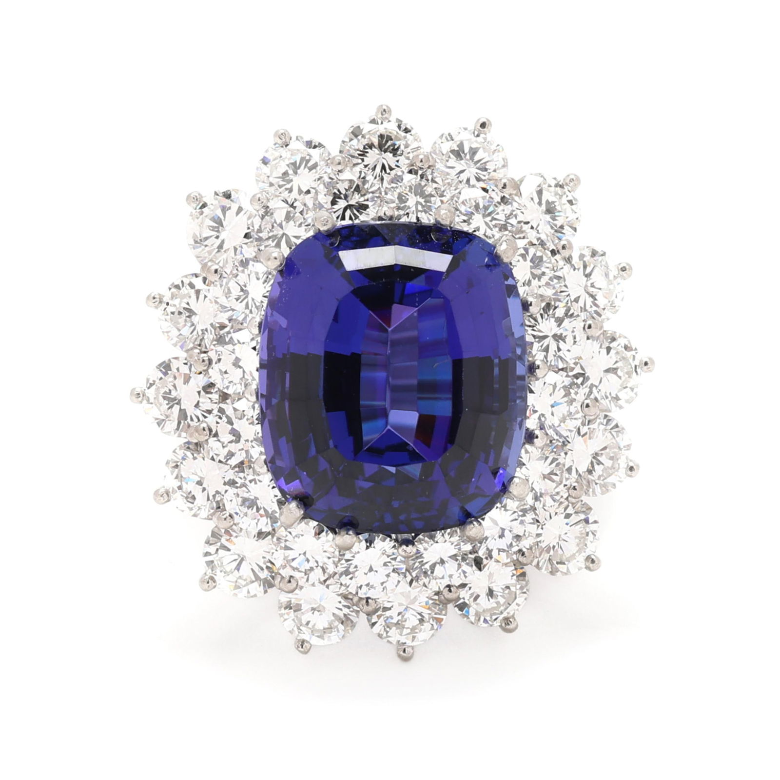 Vintage Platinum, Tanzanite, and Diamond Ring, Tiffany & Co.: Vintage Platinum, Tanzanite, and Diamond Ring, Tiffany & Co.