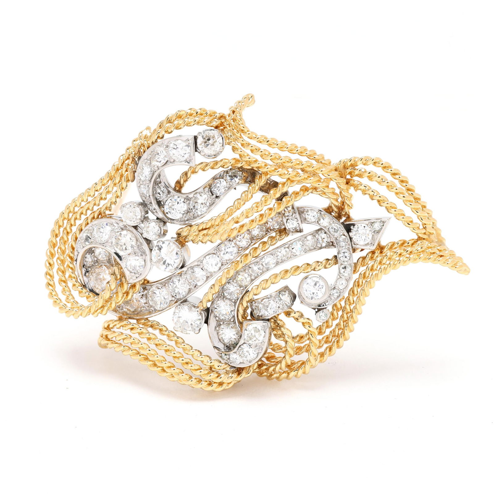 Vintage Bi-Color Gold and Diamond Brooch, Tiffany & Co. (1 of 3)