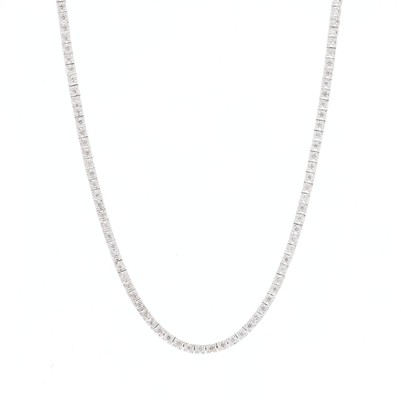 White Gold and Diamond Line Necklace (1 of 4)