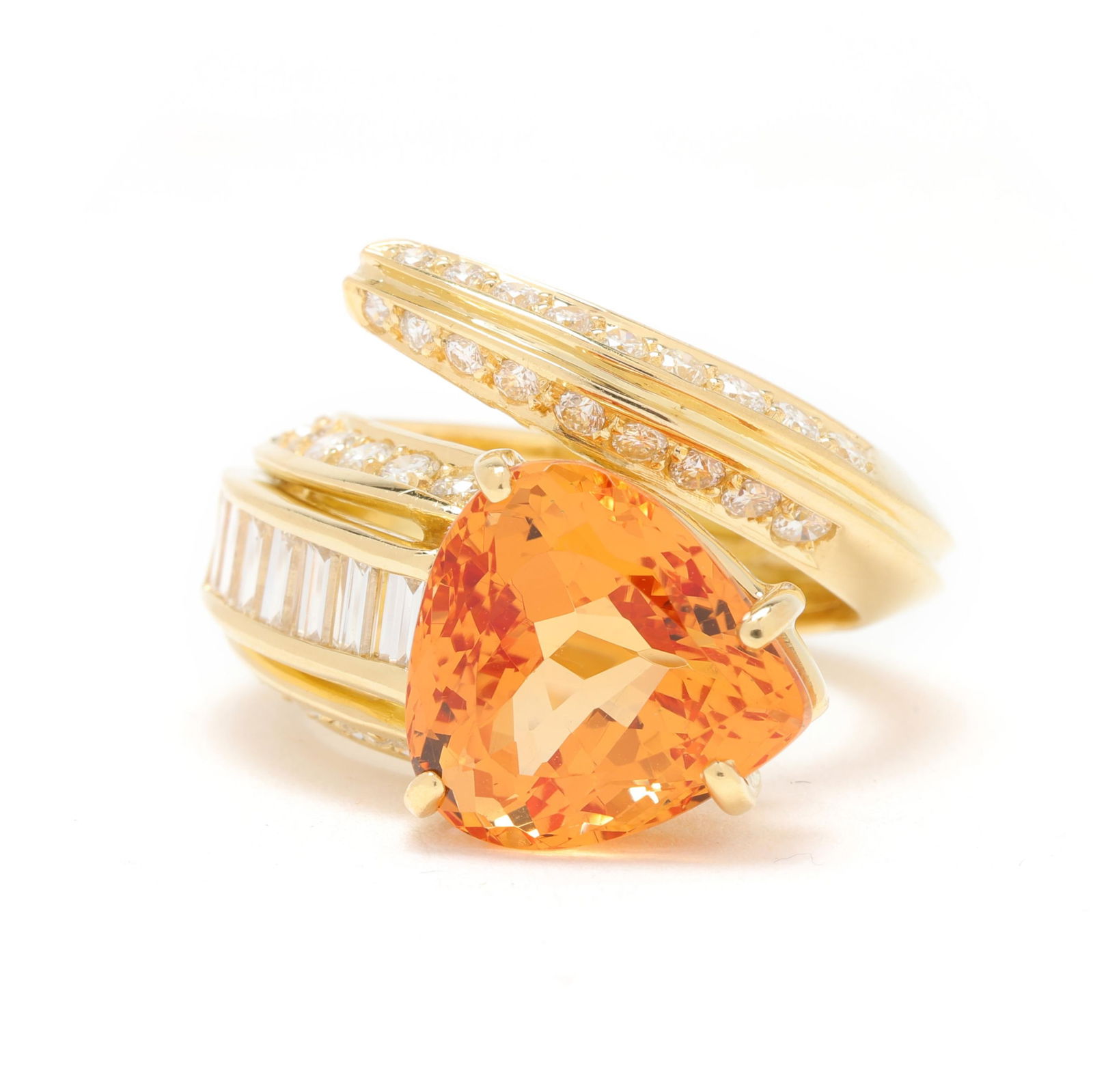 Gold, Orange Topaz, and Diamond Ring (1 of 5)