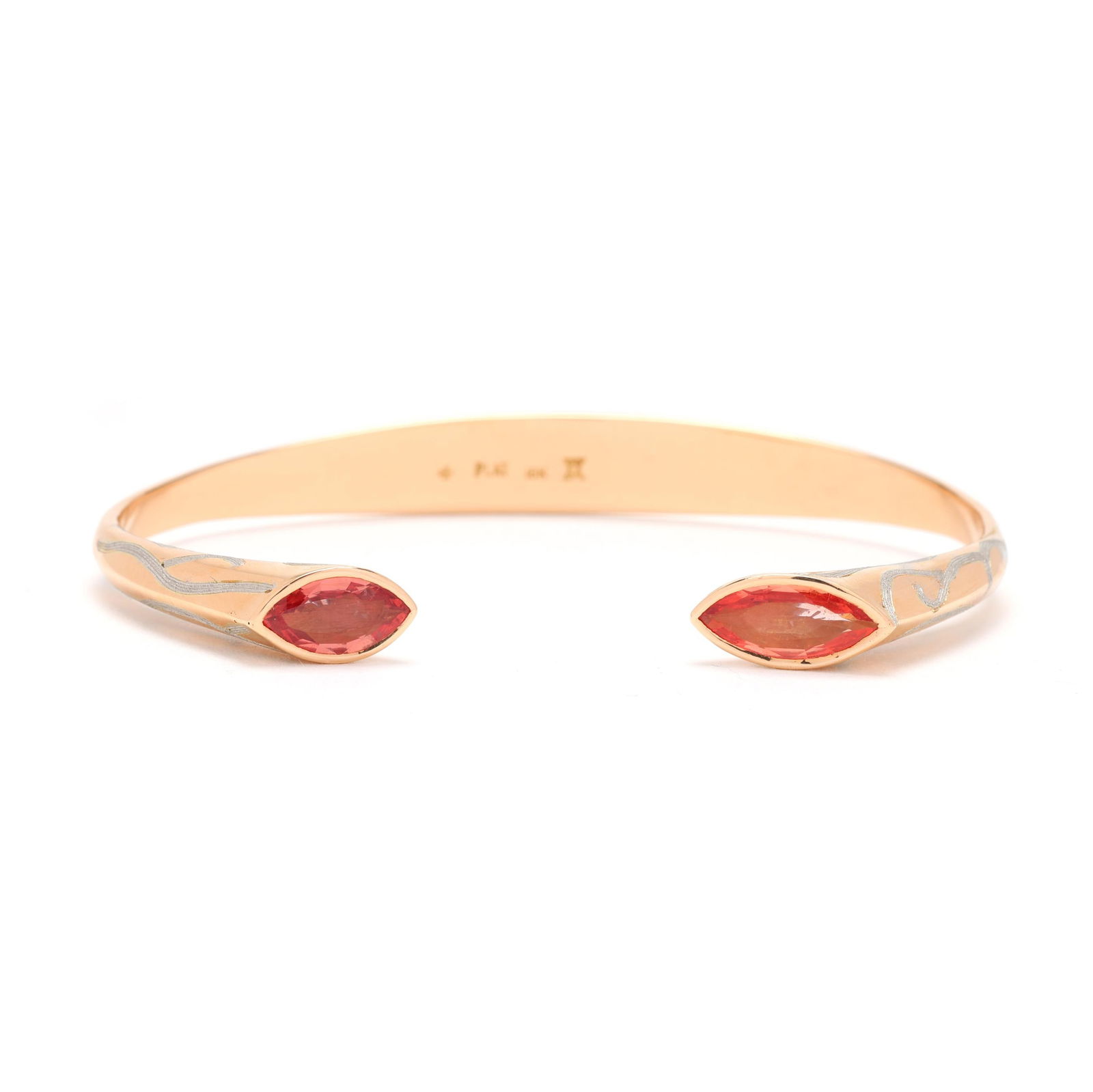 Gold, Platinum, and Sapphire Cuff Bracelet, Tony Nemyer for Metallicity (1 of 8)