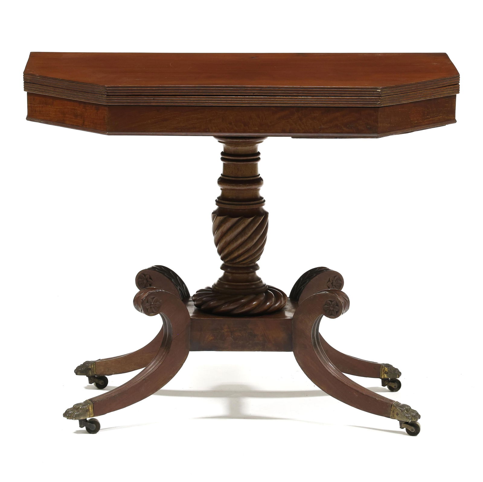 American Late Classical Mahogany Game Table with Asheville History (1 of 13)