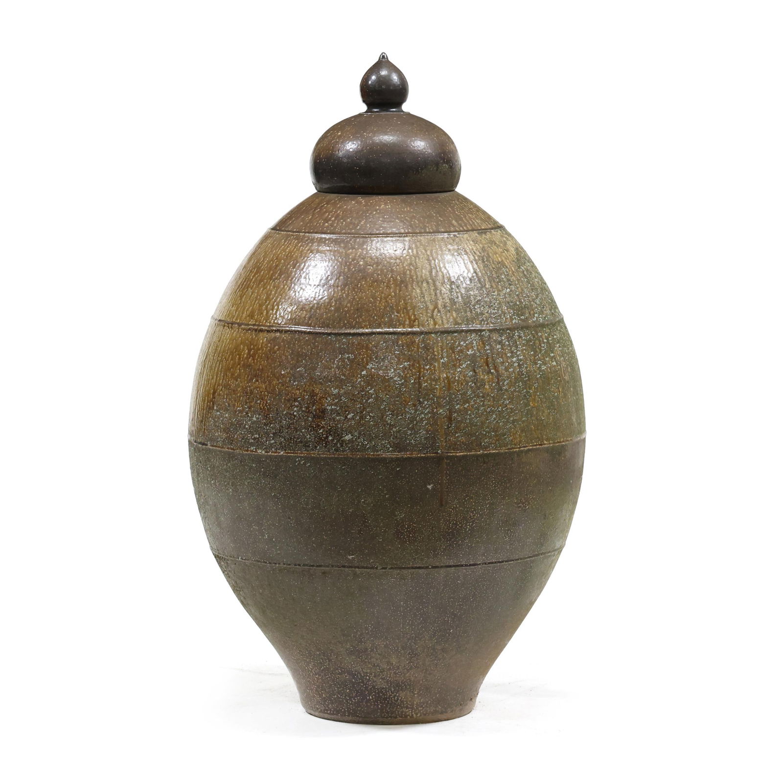Daniel Johnston (NC, b. 1971), Monumental LIdded Stoneware Vessel (1 of 7)