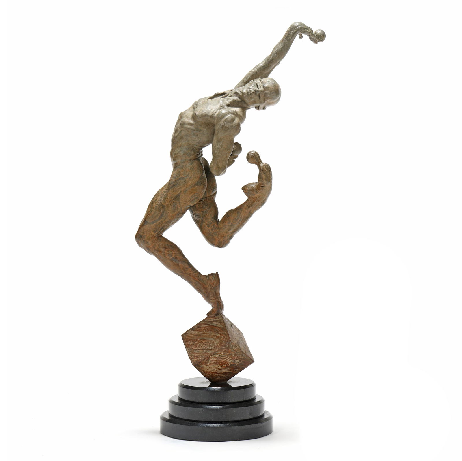 Richard MacDonald (American, b. 1946), Leap of Faith (Viktor Kee), Third-Life: Richard MacDonald (American, b. 1946), Leap of Faith (Viktor Kee), Third-Life2009, from the artist's Cirque Series, bronze with applied patina, edition number 16/75, signed and dated "R. Macdonald / 2