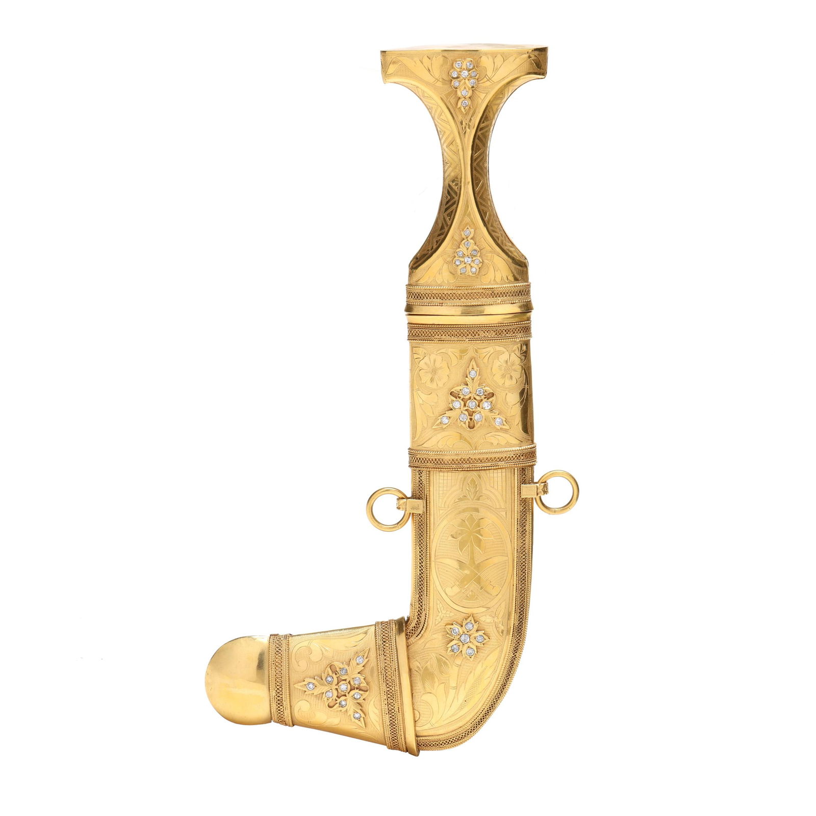 22 Karat Gold and Diamond Mounted Arabian Dagger, Jambiya (1 of 13)