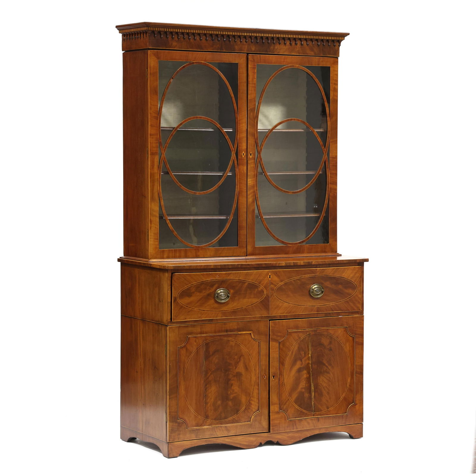 George III Inlaid Mahogany Bureau Bookcase, Signed (1 of 20)