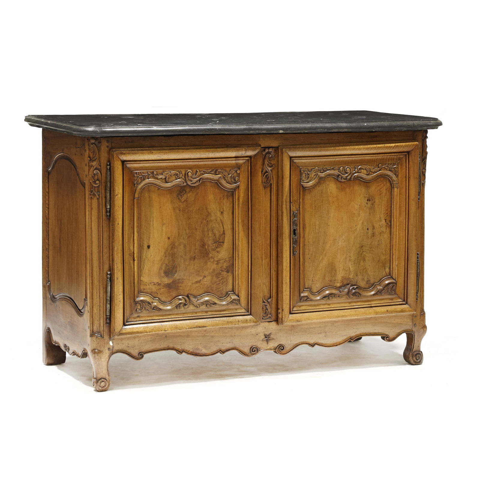 Louis XV Carved Walnut Marble Top Buffet (1 of 16)