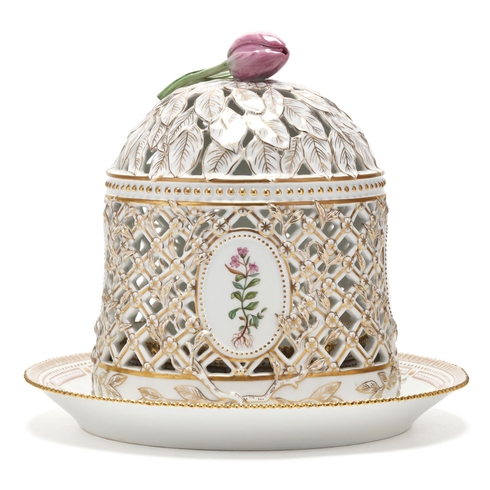 Royal Copenhagen, Flora Danica Porcelain Ice or Ice Cream Dome on Stand (1 of 15)