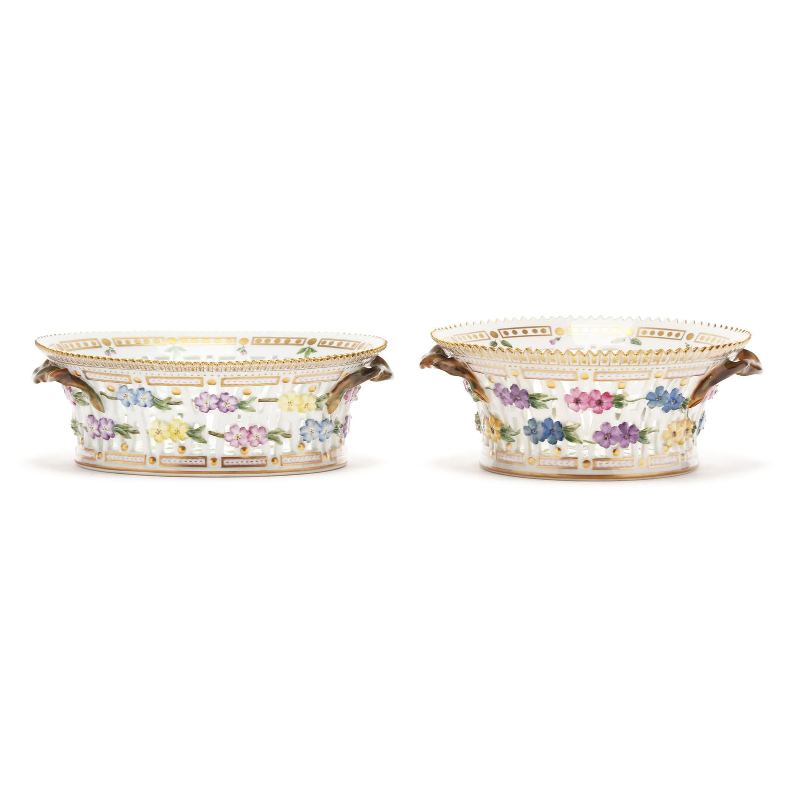 Royal Copenhagen, Two Flora Danica Porcelain Reticulated Fruit Baskets (1 of 7)