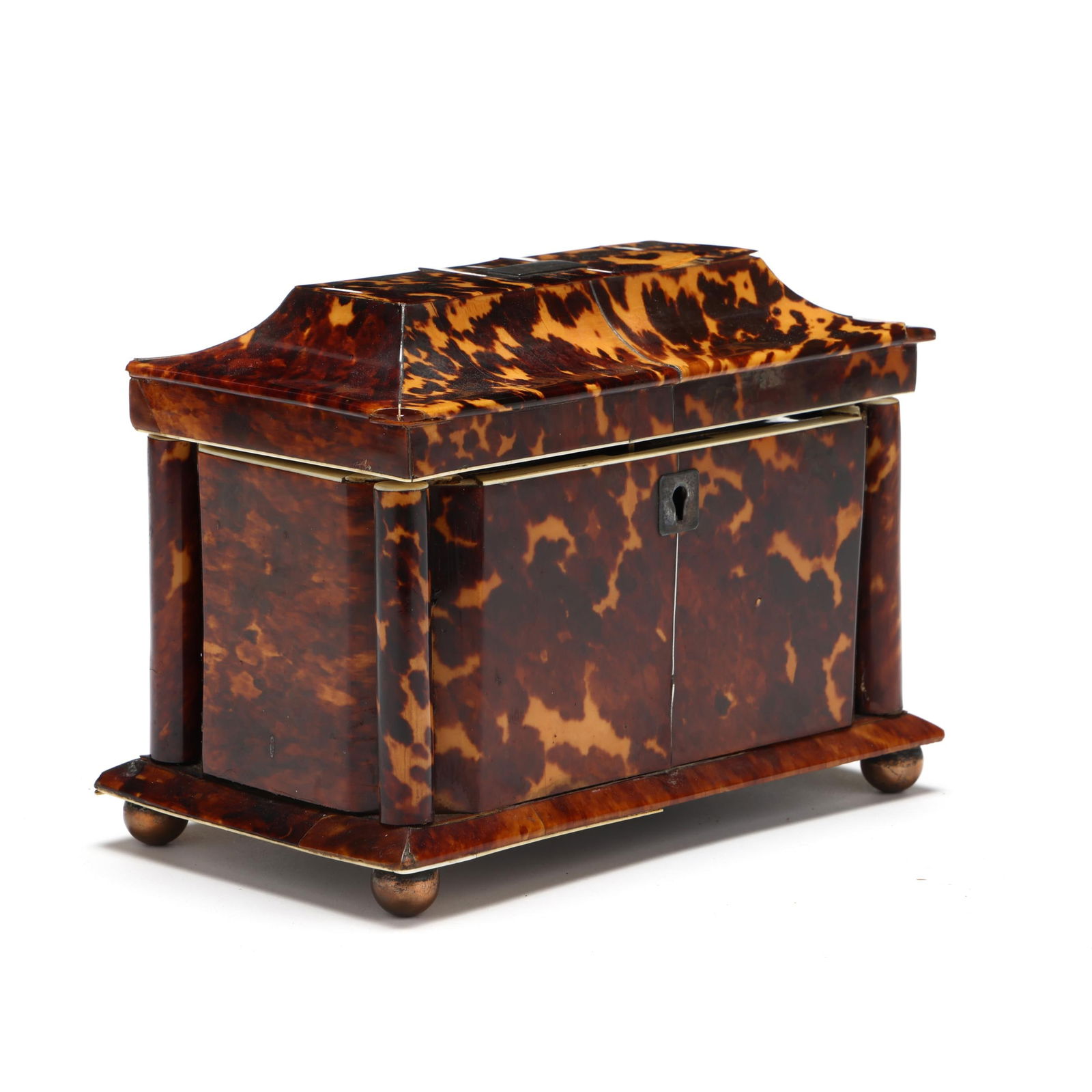 A George III Pagoda Form Tortoiseshell Tea Caddy (1 of 11)