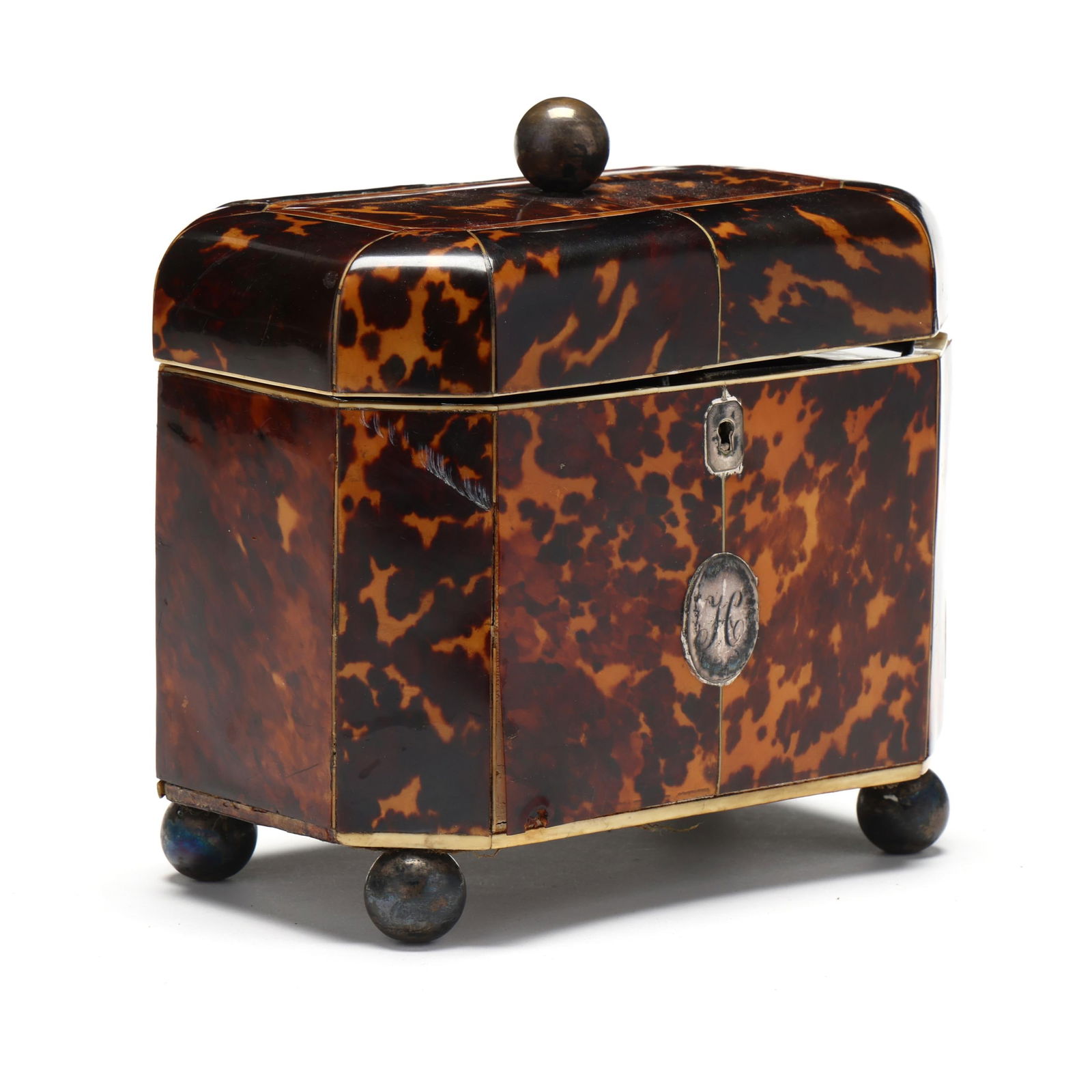 A Regency Inlaid Tortoiseshell Tea Caddy (1 of 10)
