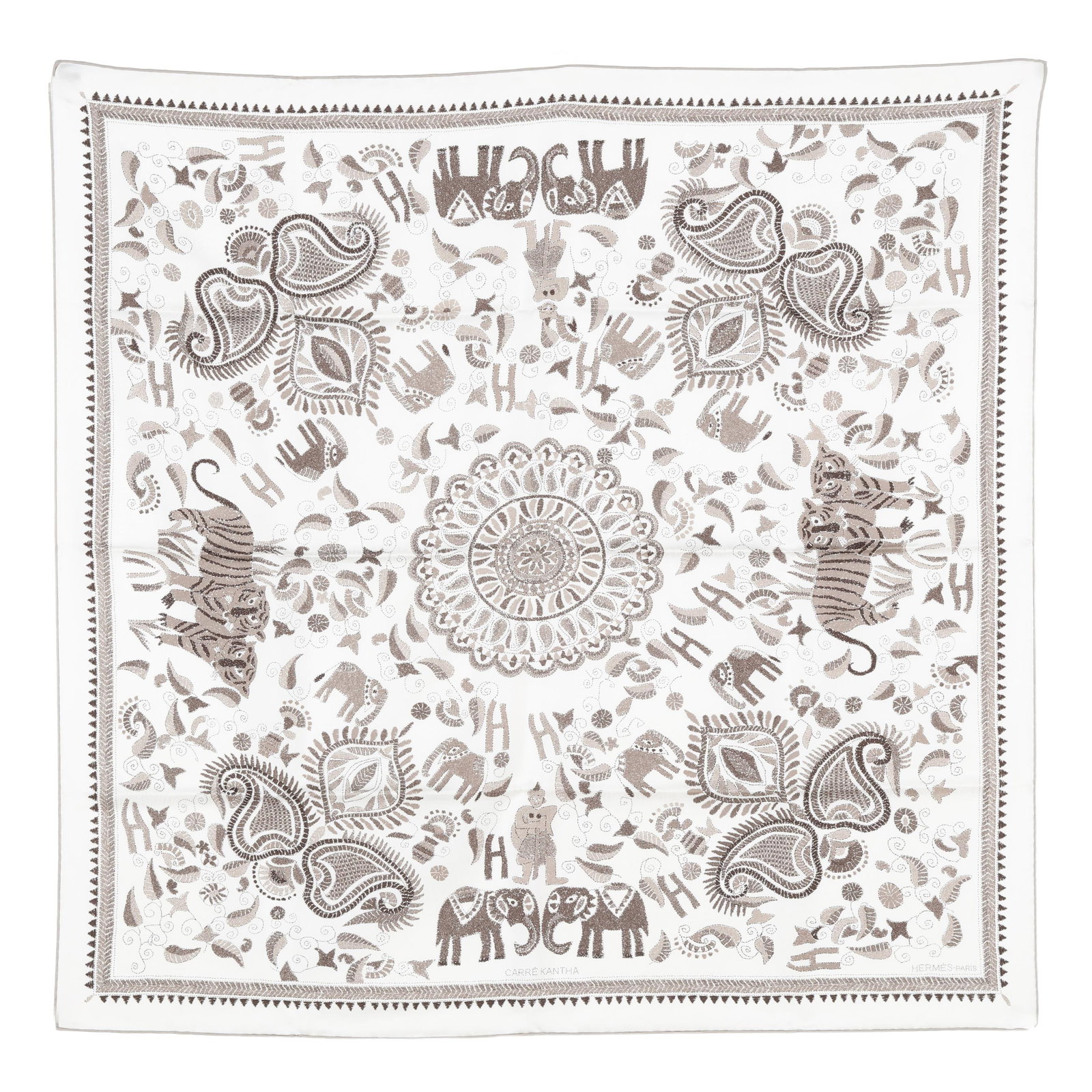 Silk Carré Kantha Scarf, Hermès (1 of 7)